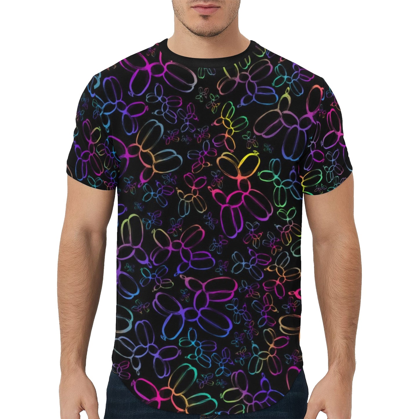 Balloon Artist t-Shirt with colourful balloon dogs