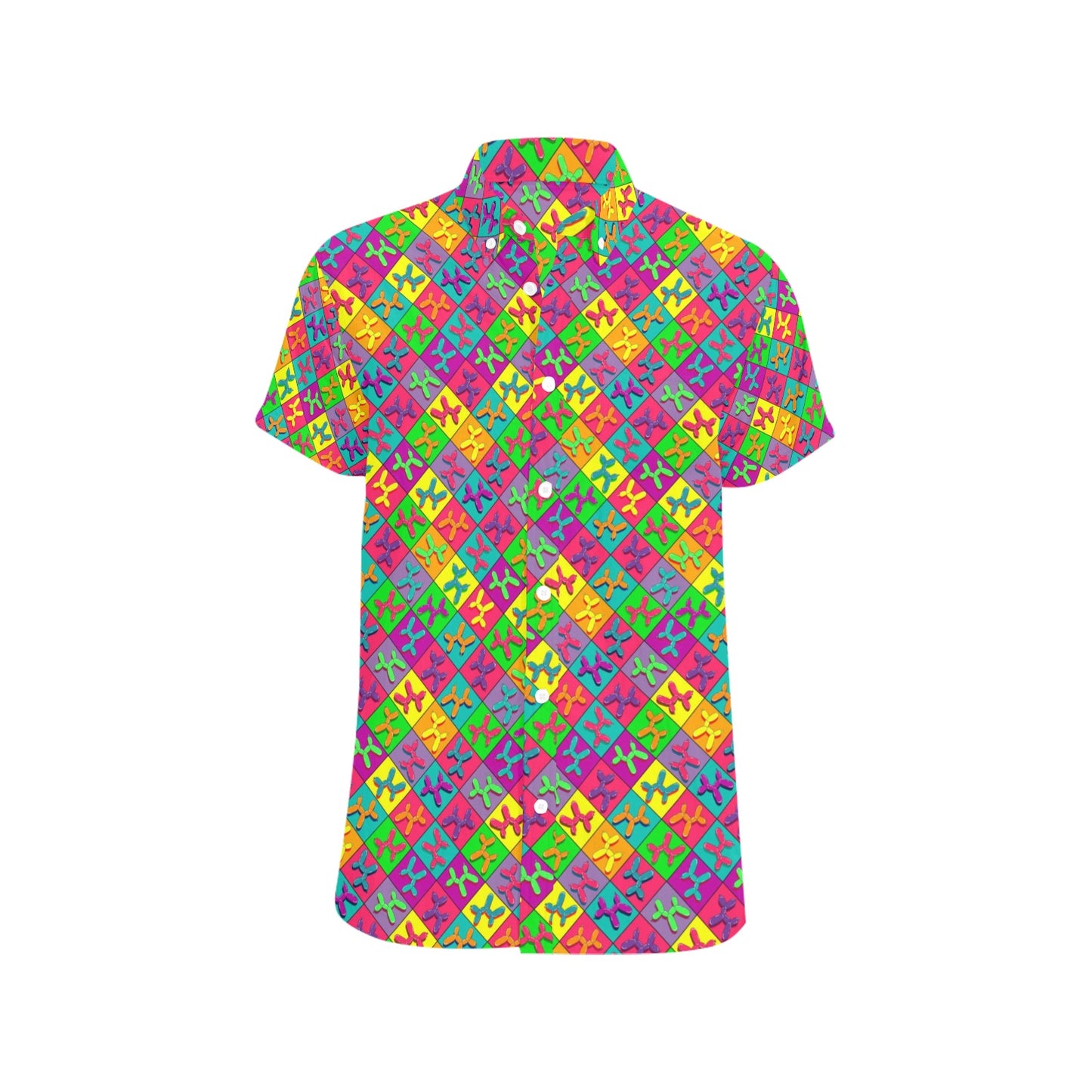 Colourful Balloon Dogs Design shirt with pockets
