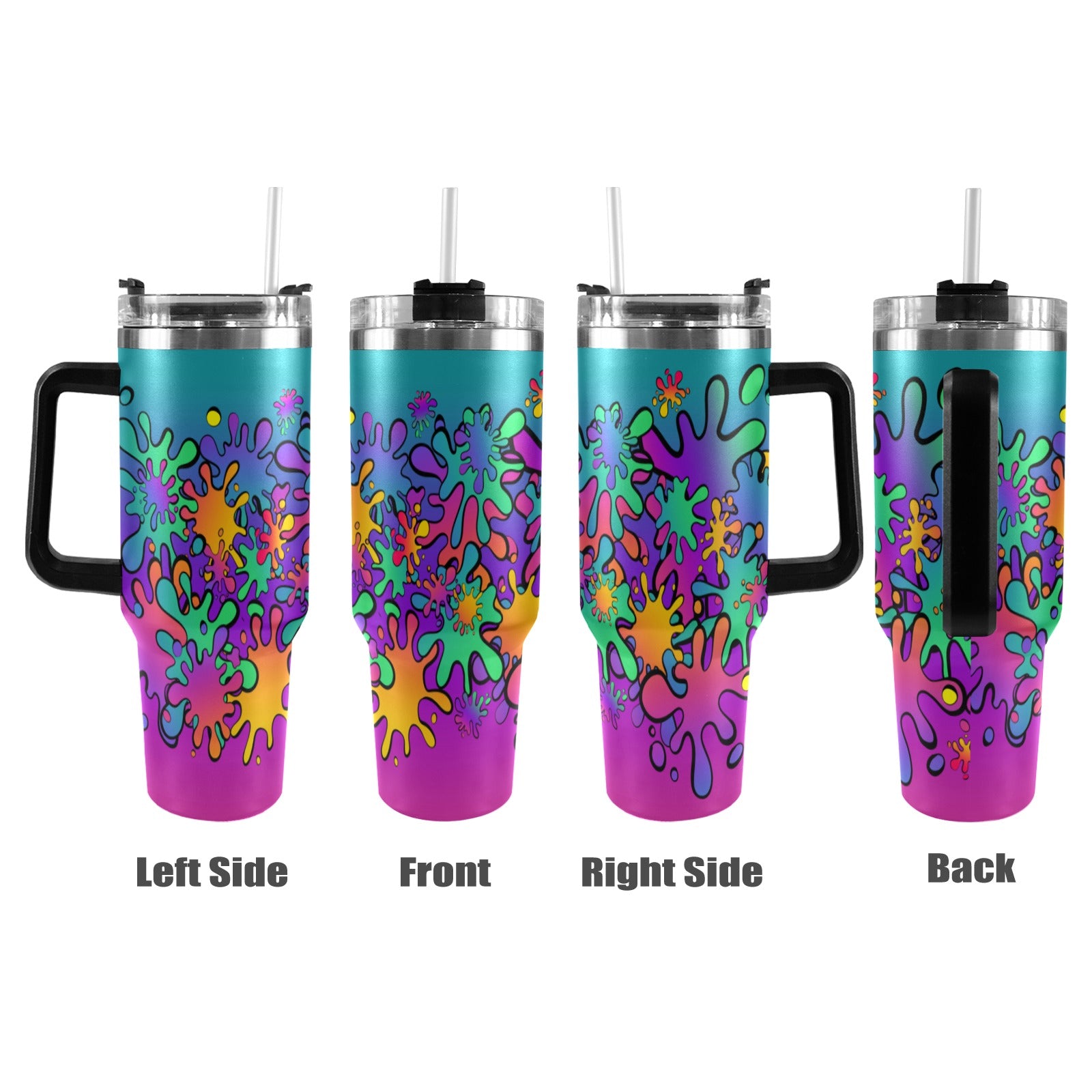 Stanley Cup Tumbler with Paint Splat design