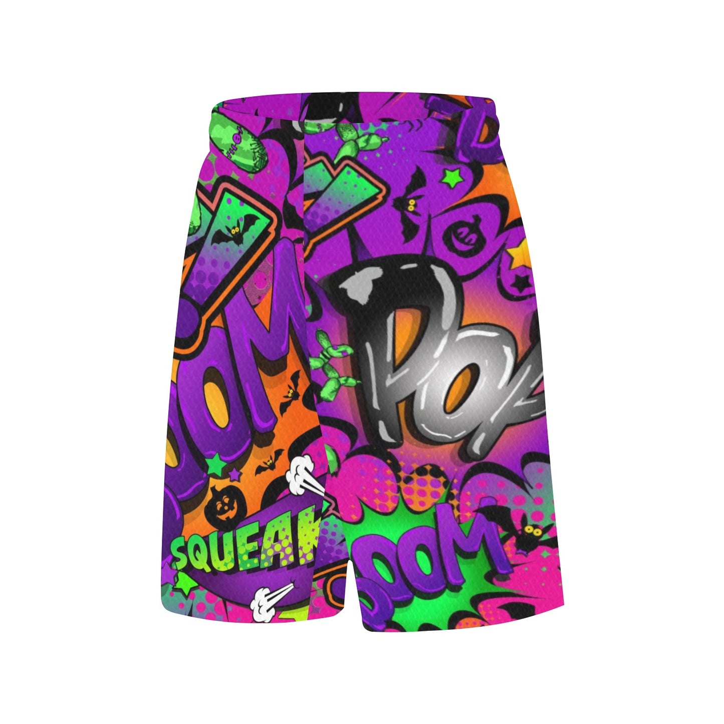 Purple Pop Art Basketball Shorts for Balloon Artists and Face Painters