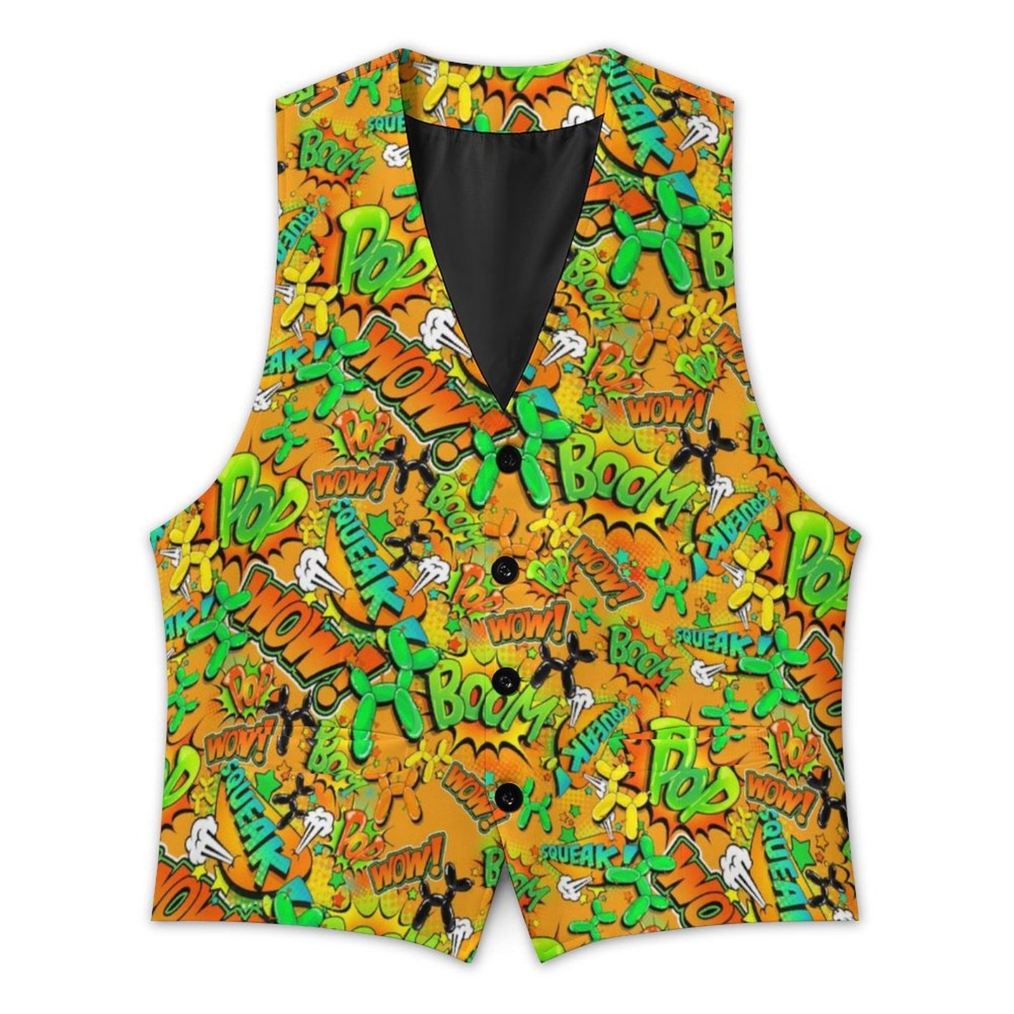 Professional Balloon artist vest/waistcoat green and yellow