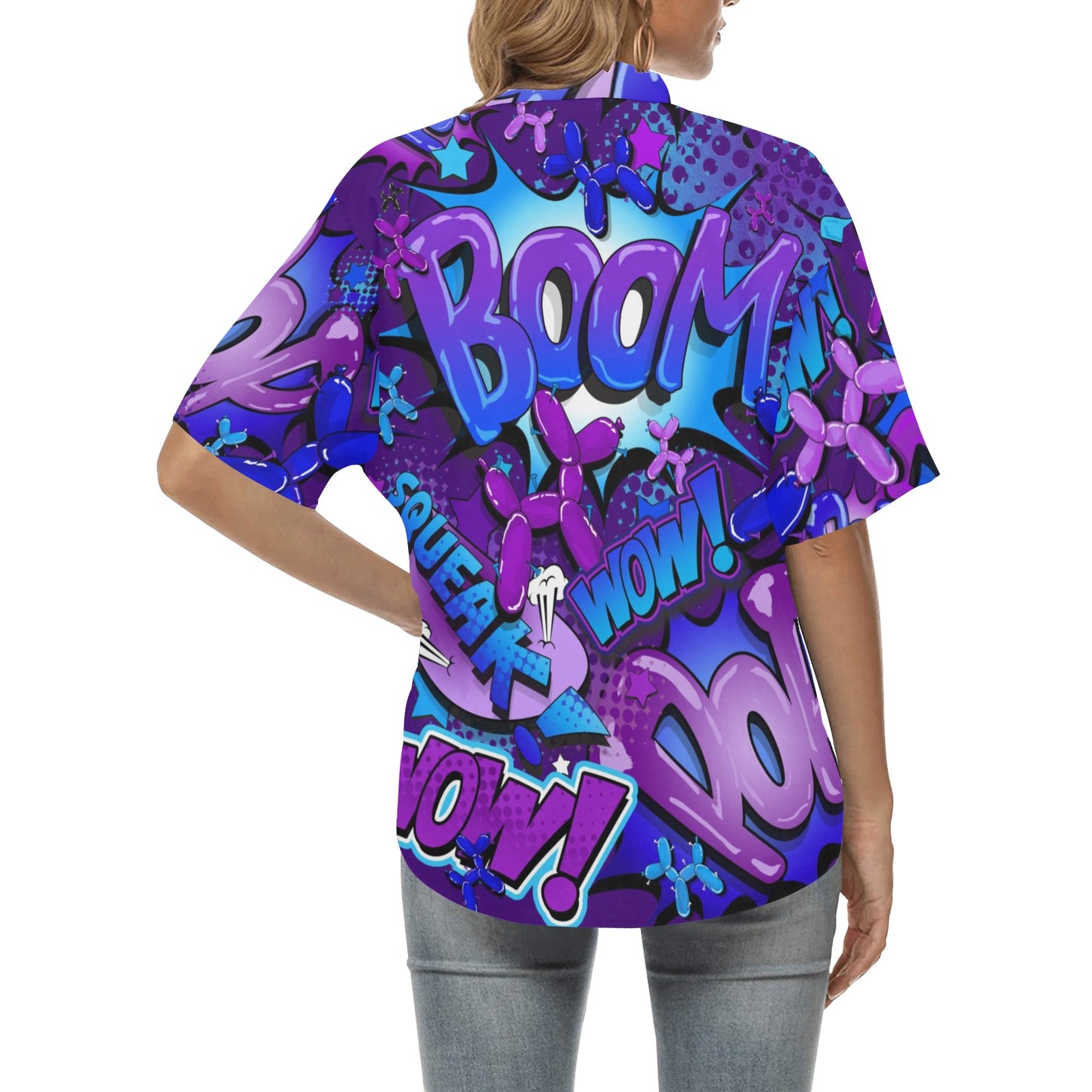 Professional Balloon Twister Shirt for Ladies Hawaiian Shirt