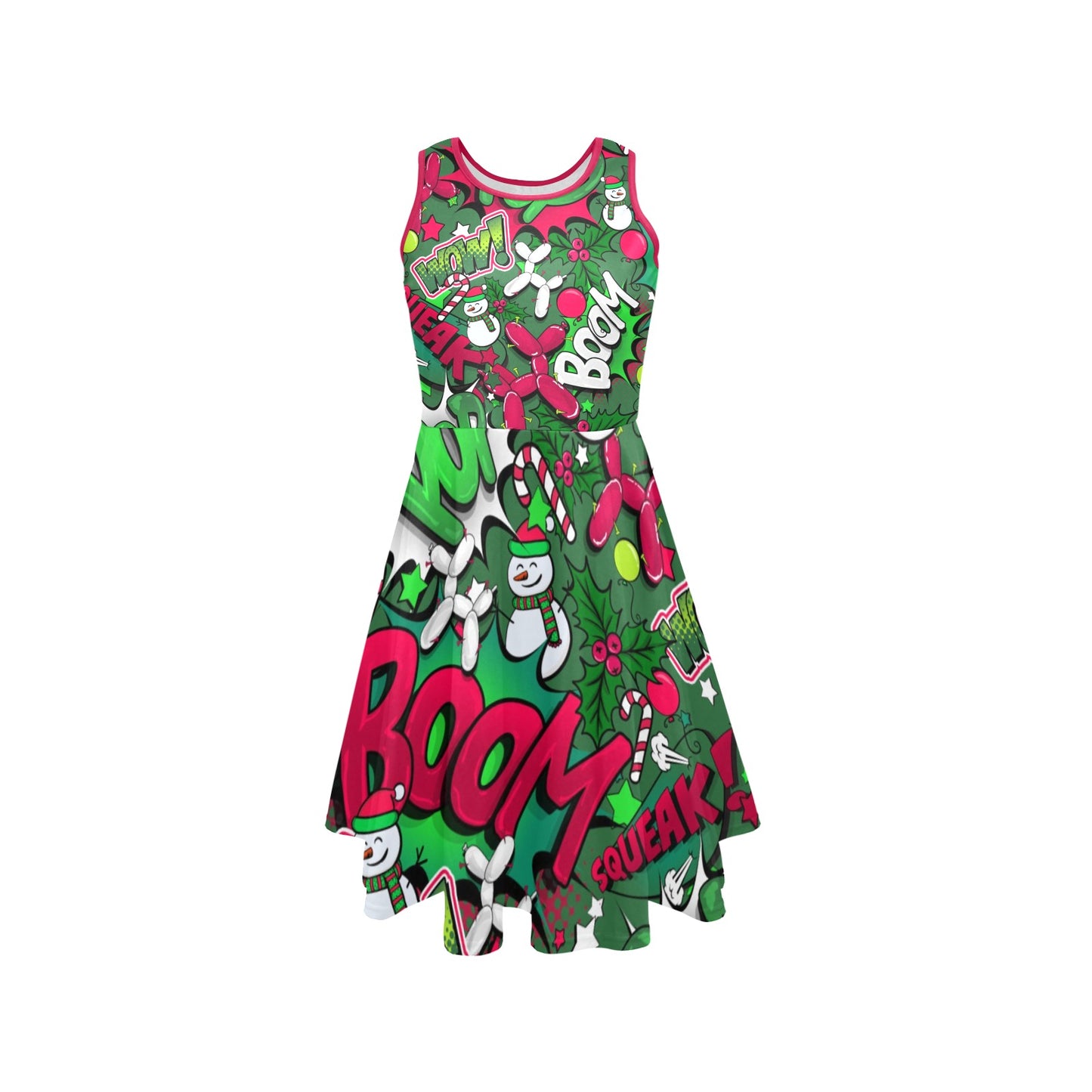 Christmas dree for balloon twisters and kids entertainers, green, red and white