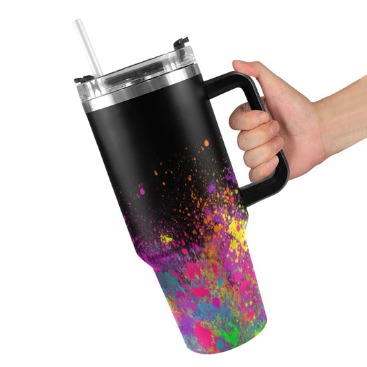Face Painter 40 Oz Tumbler with Paint Splatter design