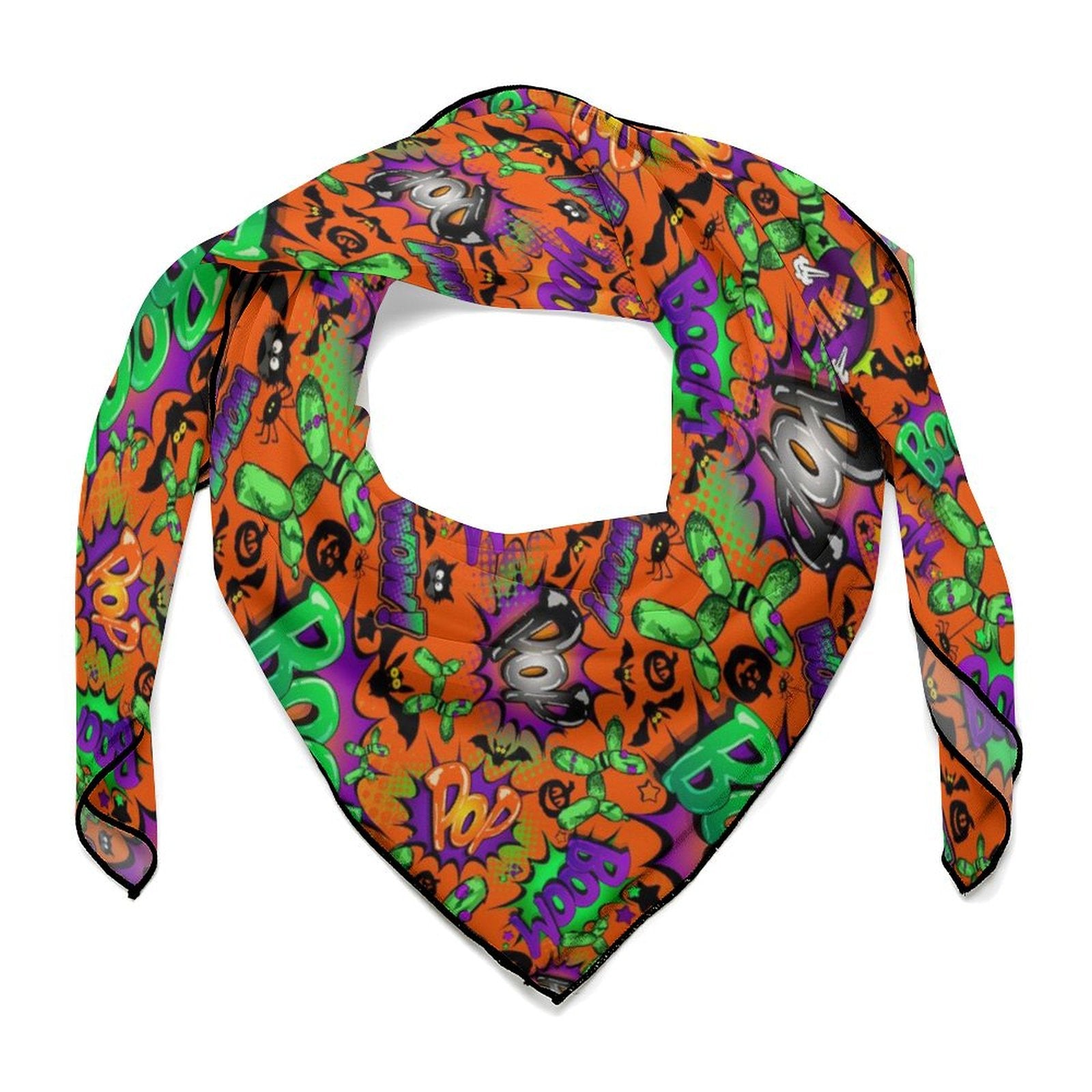 Orange Halloween design scarves for balloon twisters and entertainers