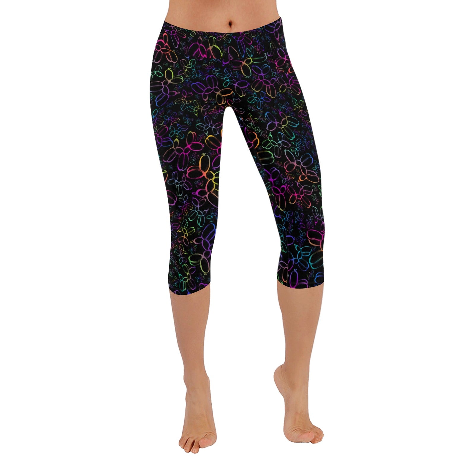 Balloon Twister Capri Leggings with colourful balloon dogs