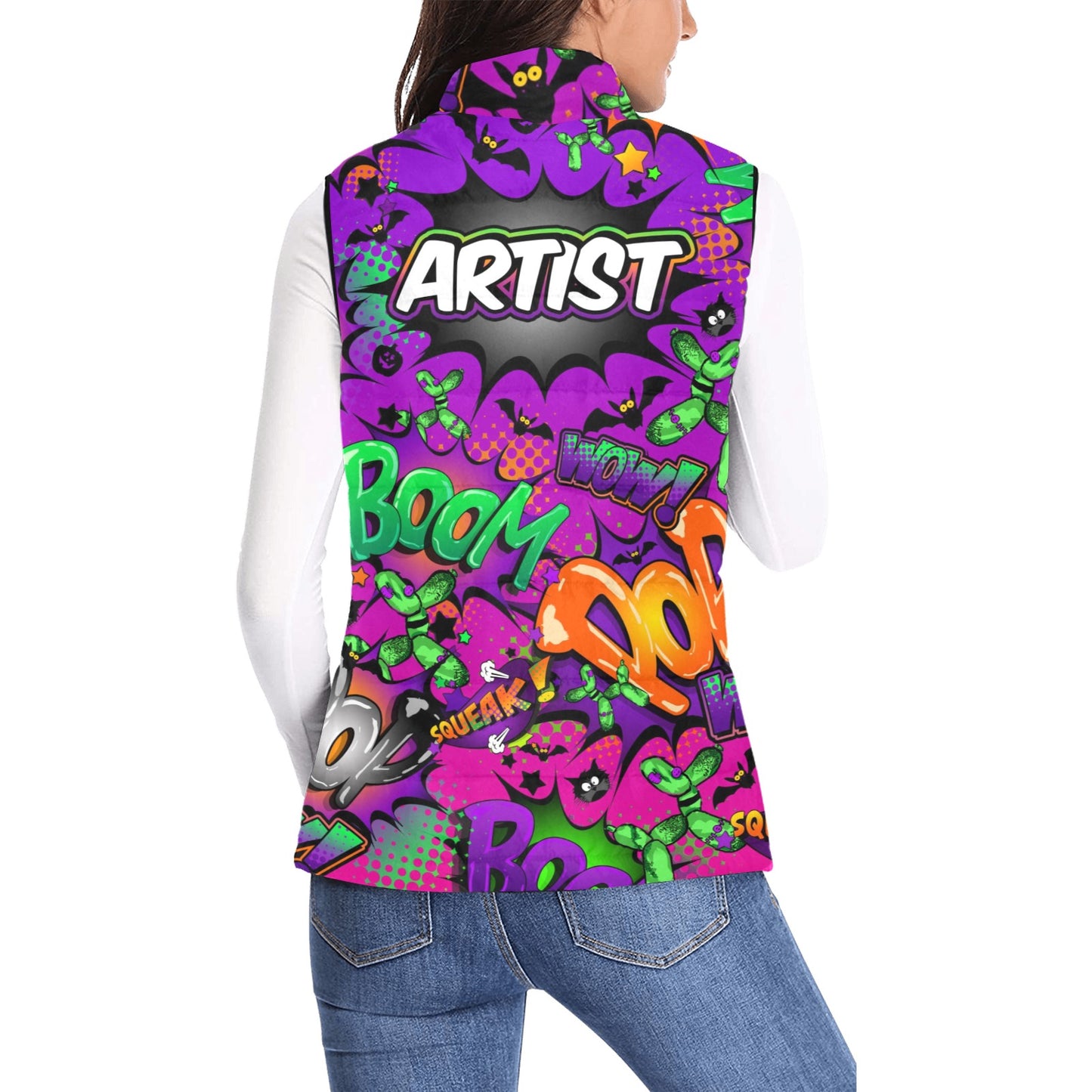 Padded vest for Artists, Balloon twisters and Face Painters - Halloween Purple