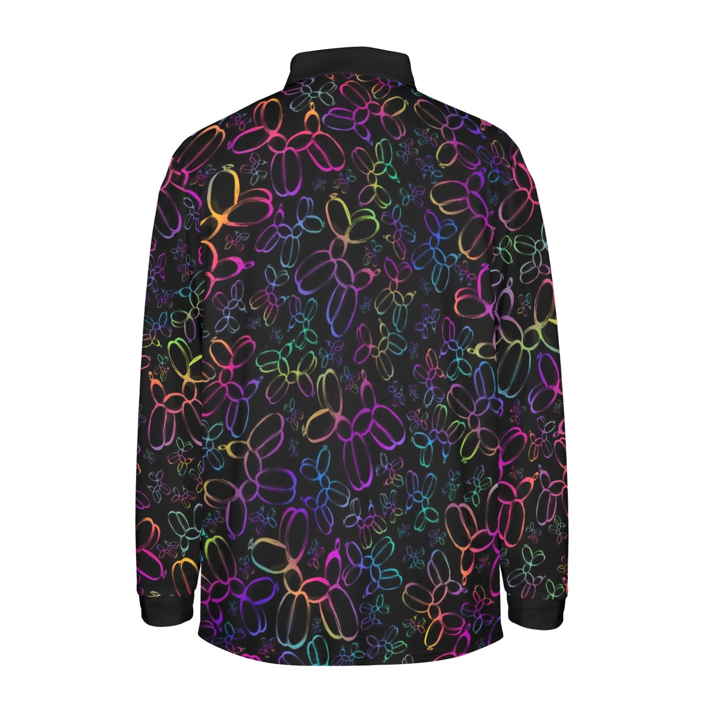 Long sleeve polo shirt with colourful balloon dogs