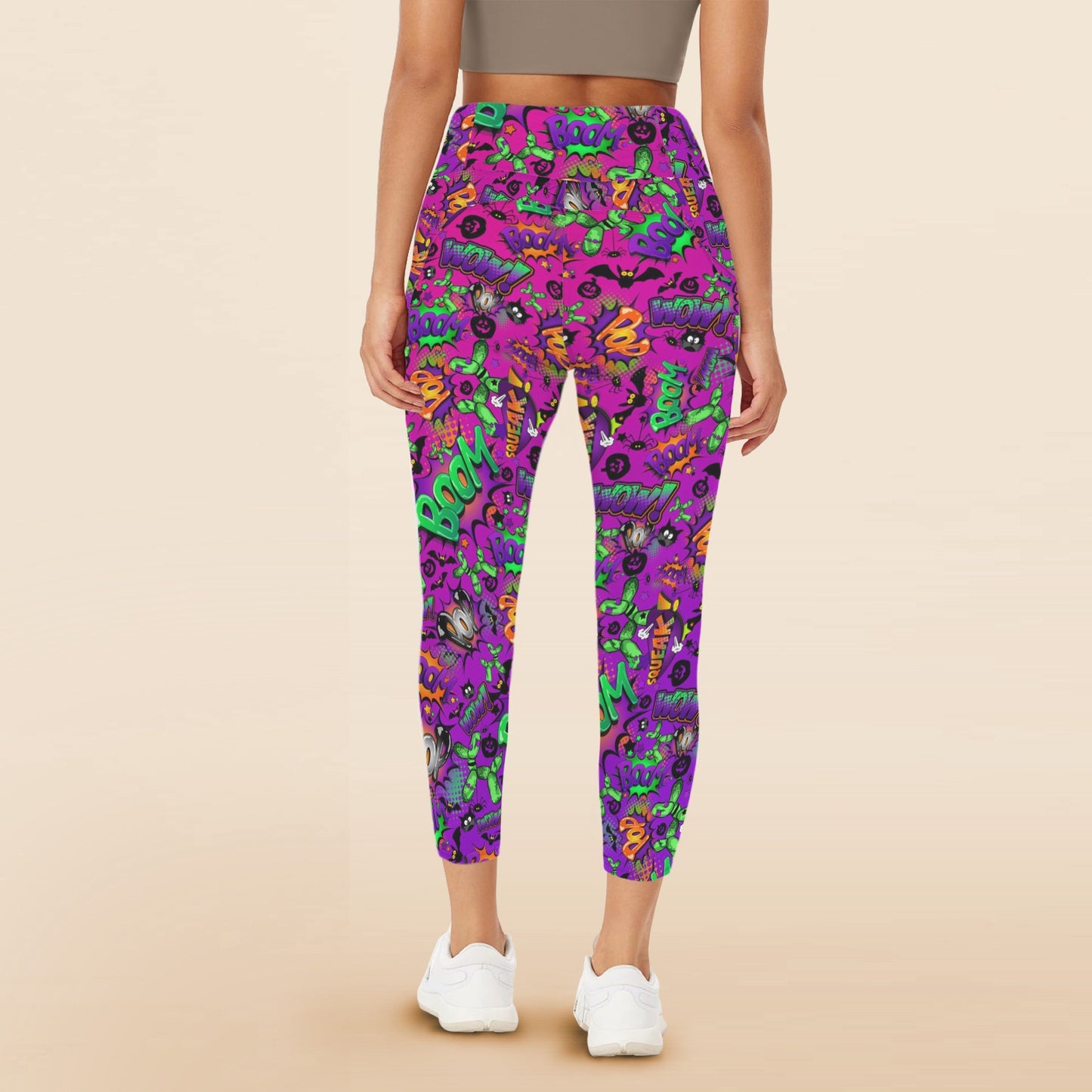 Fun Halloween leggings with pockets for party entertainers