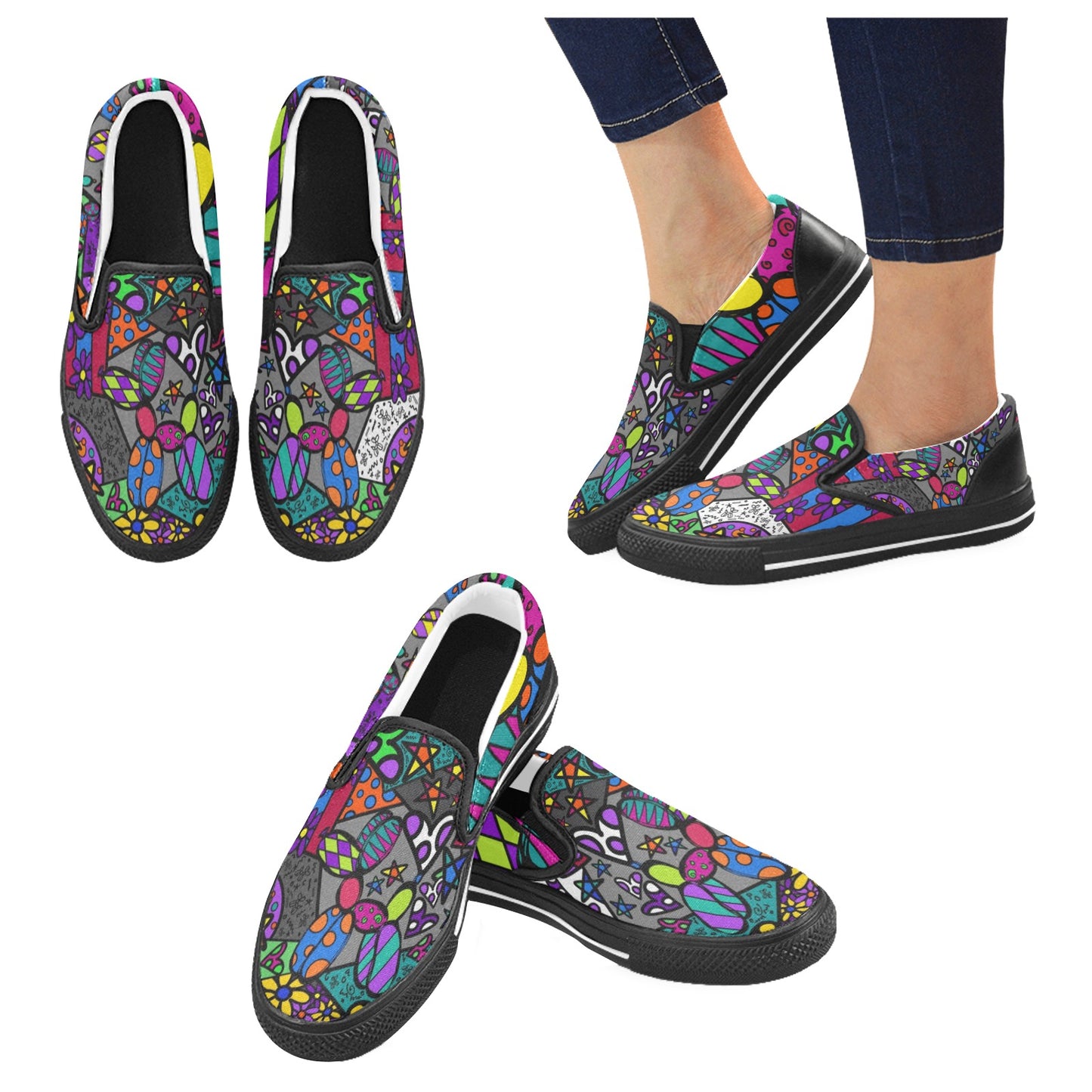 Fun patchwork balloon animal shoes for balloon twisters