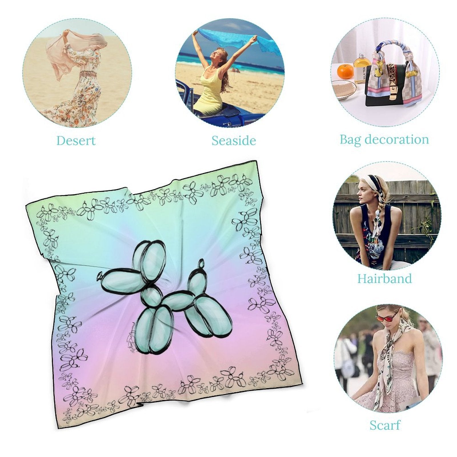 Pastel scarf for face painters and balloon twisters