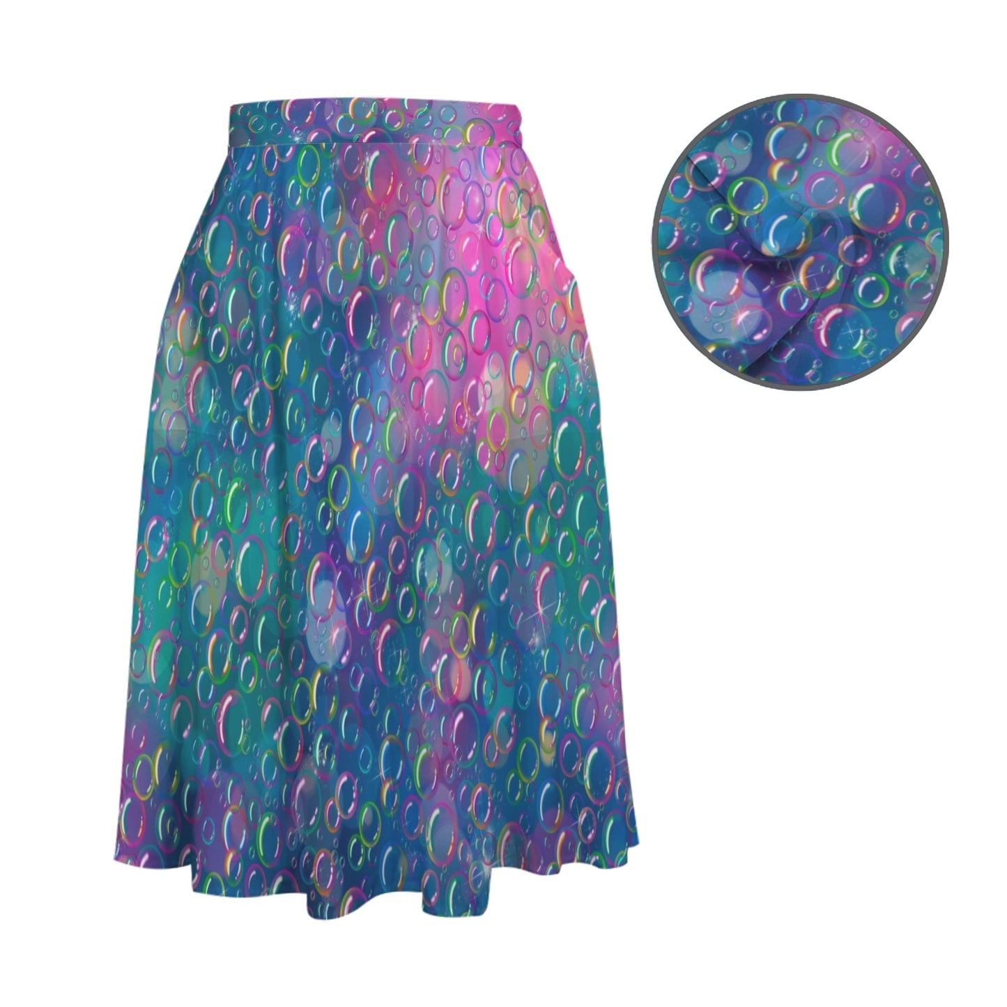 Rainbow skirt with colourful bubble design