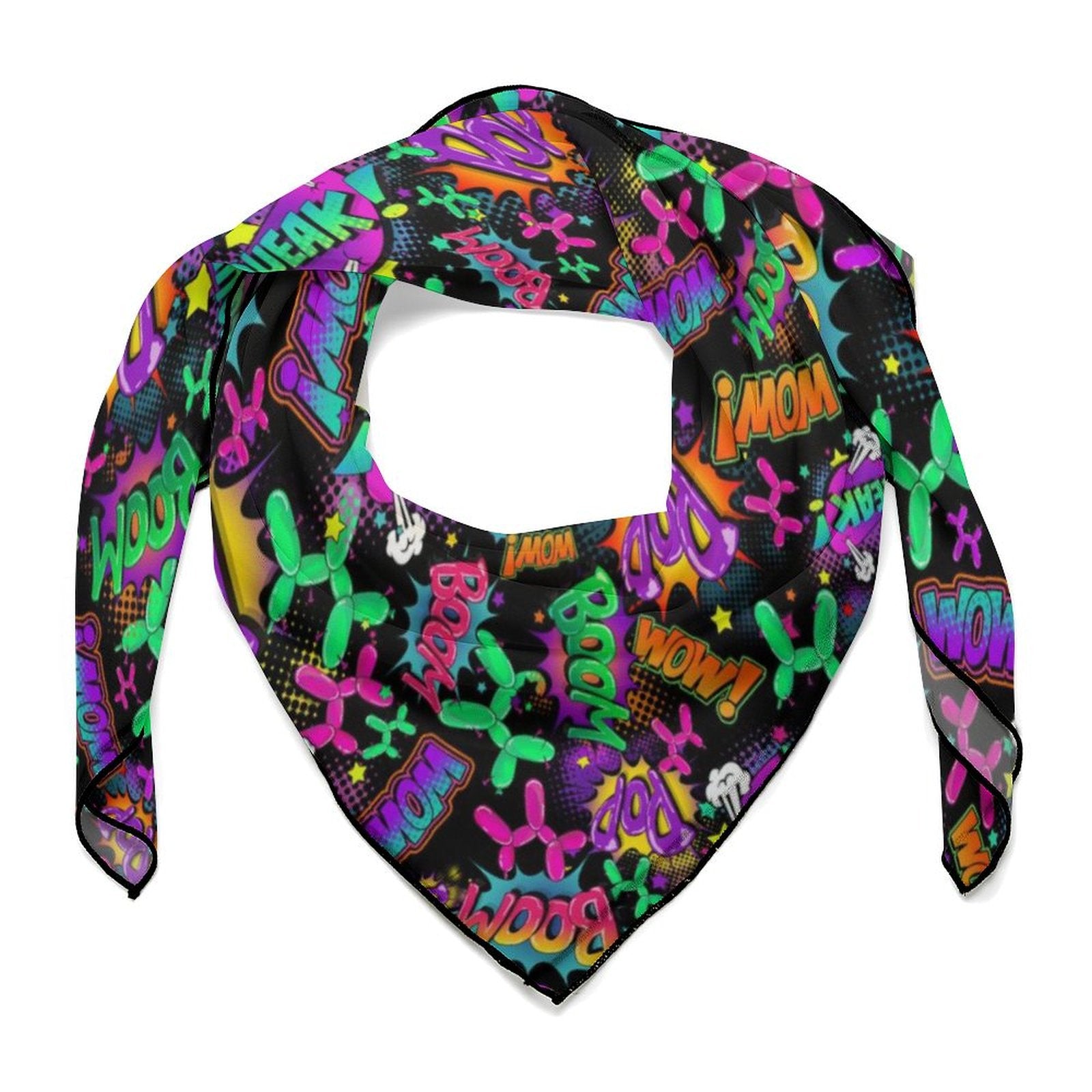 Crazy colourful scarf with balloon dogs for balloon twisting entertainers