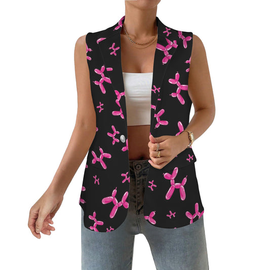 Pink balloon dogs on a Women's vest