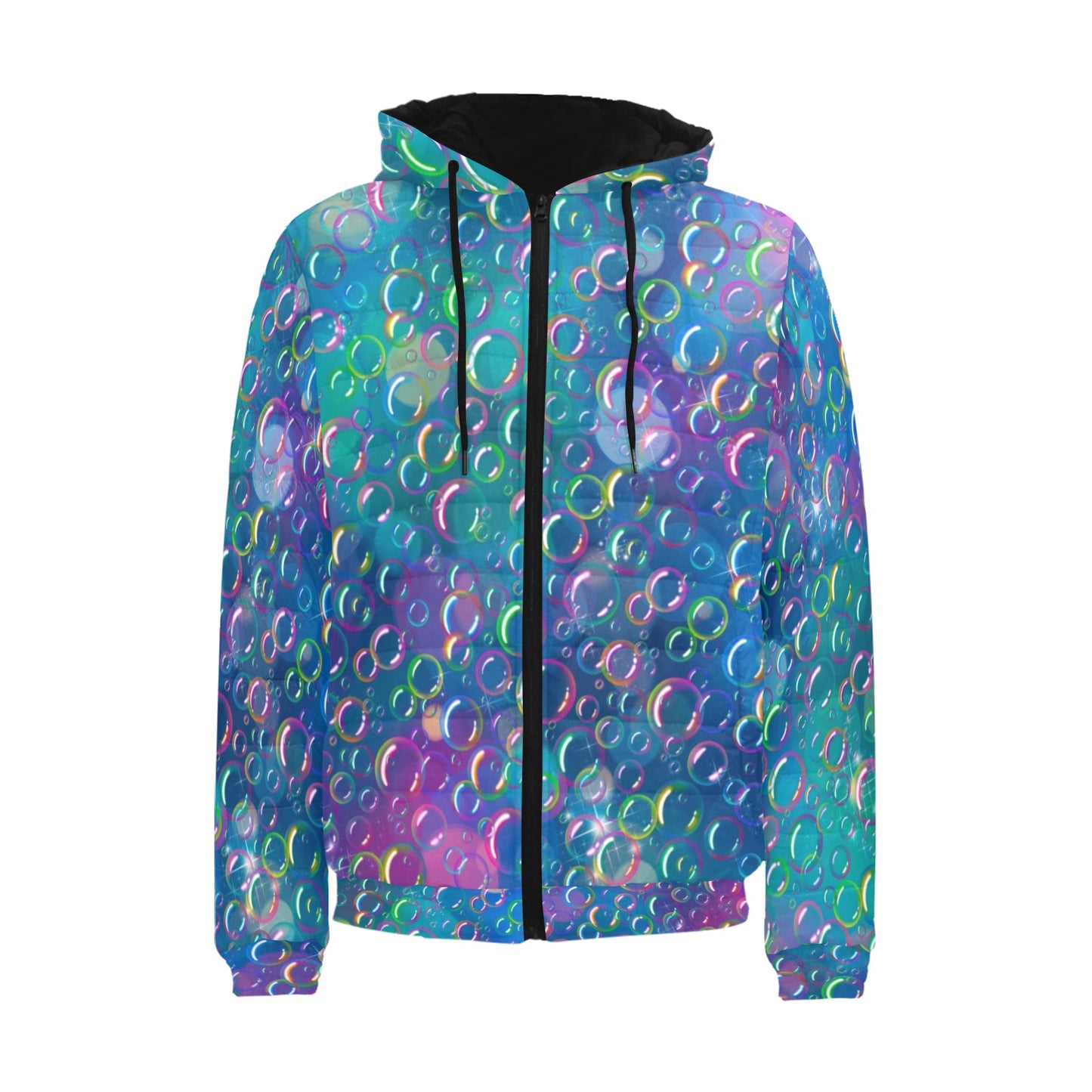 Rainbow Bubbles on Padded Jacket