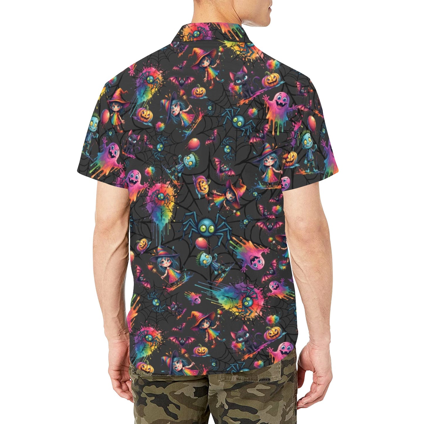 Fun and Colourful Face Painter shirt with amazing Halloween Design