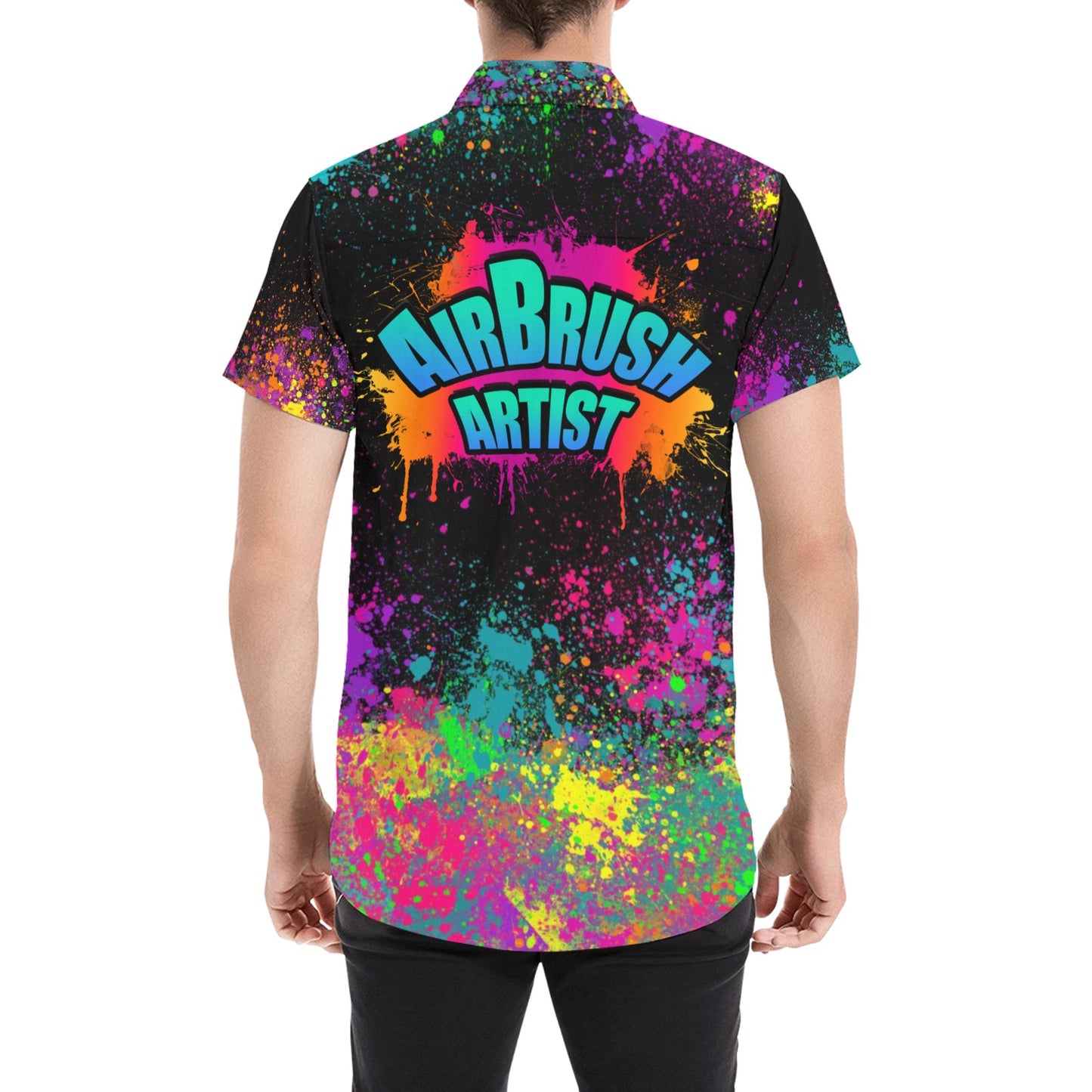 Professional Air Brush Artist Shirt with Paint Splatter design