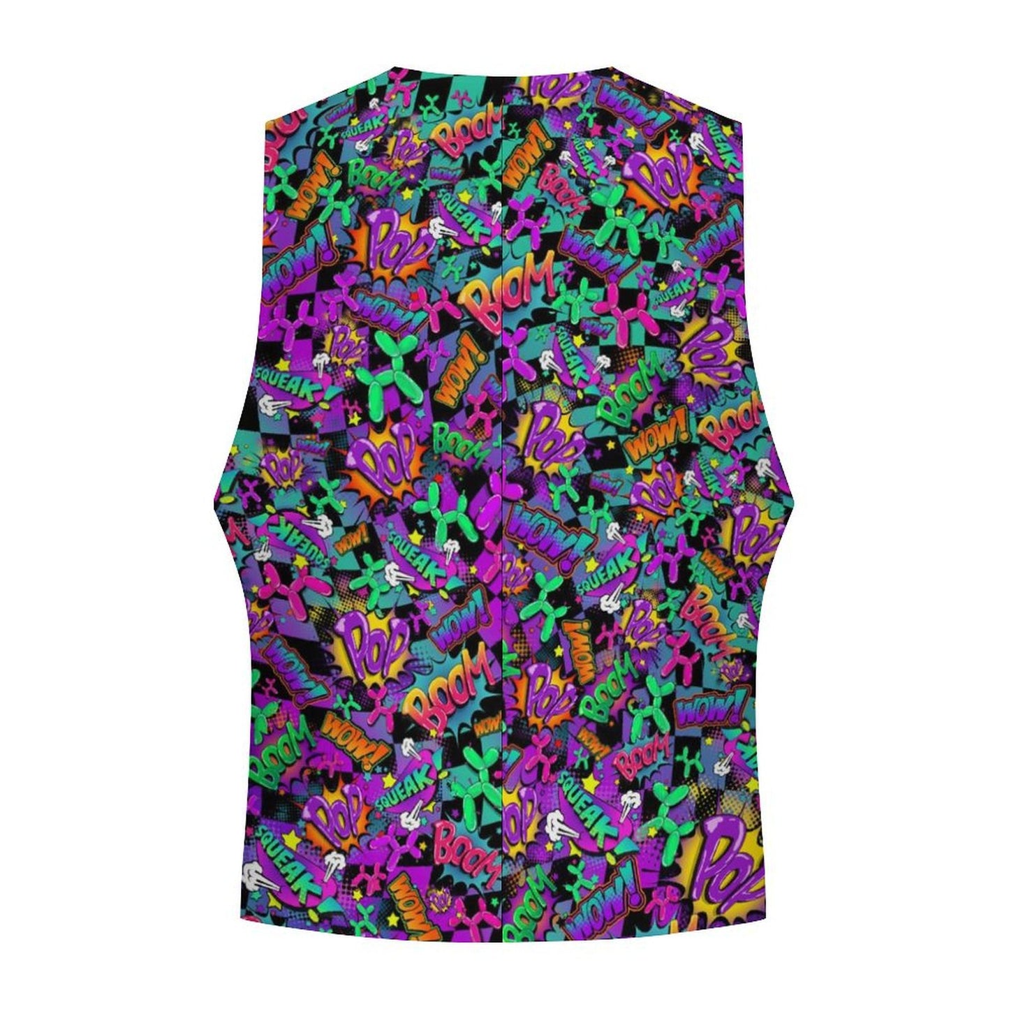 Colourful Balloon animal print Vest/Waistcoat for balloon twisters and entertainers