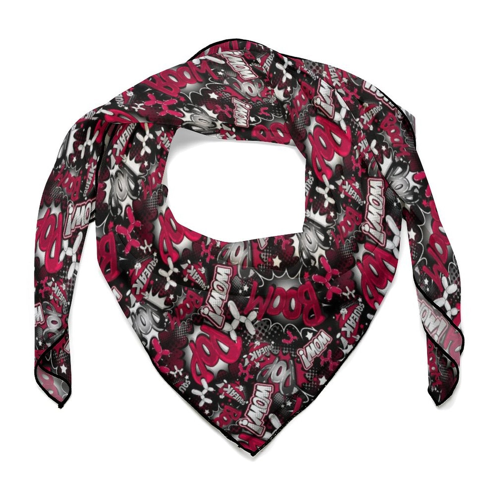 Balloon dog scarf Reds, Black and White