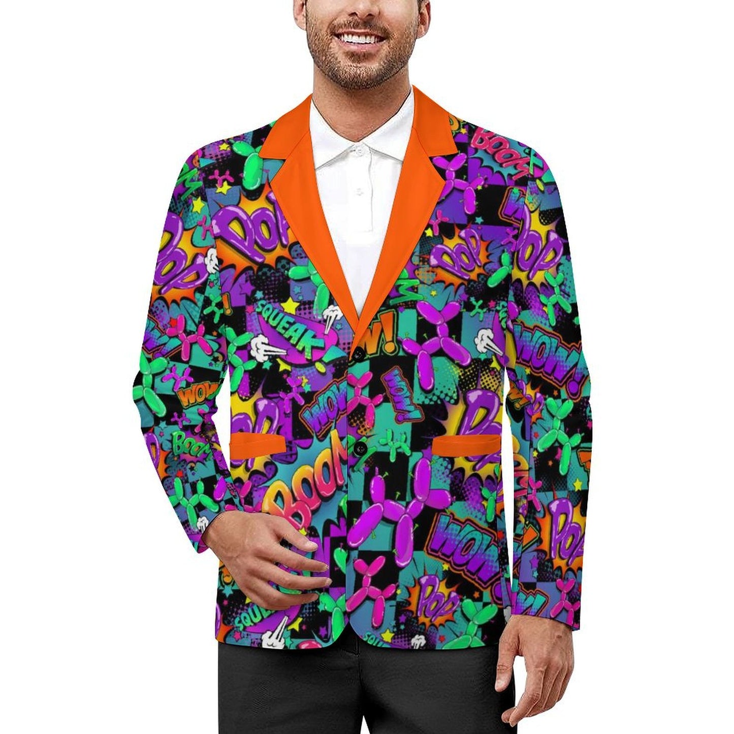 Amazing Balloon Twister Suit jacket with balloon dogs