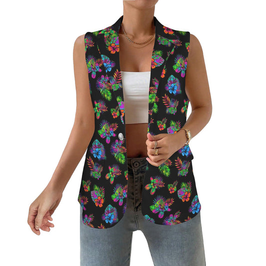 Tropical party vest with flowers and balloon dogs