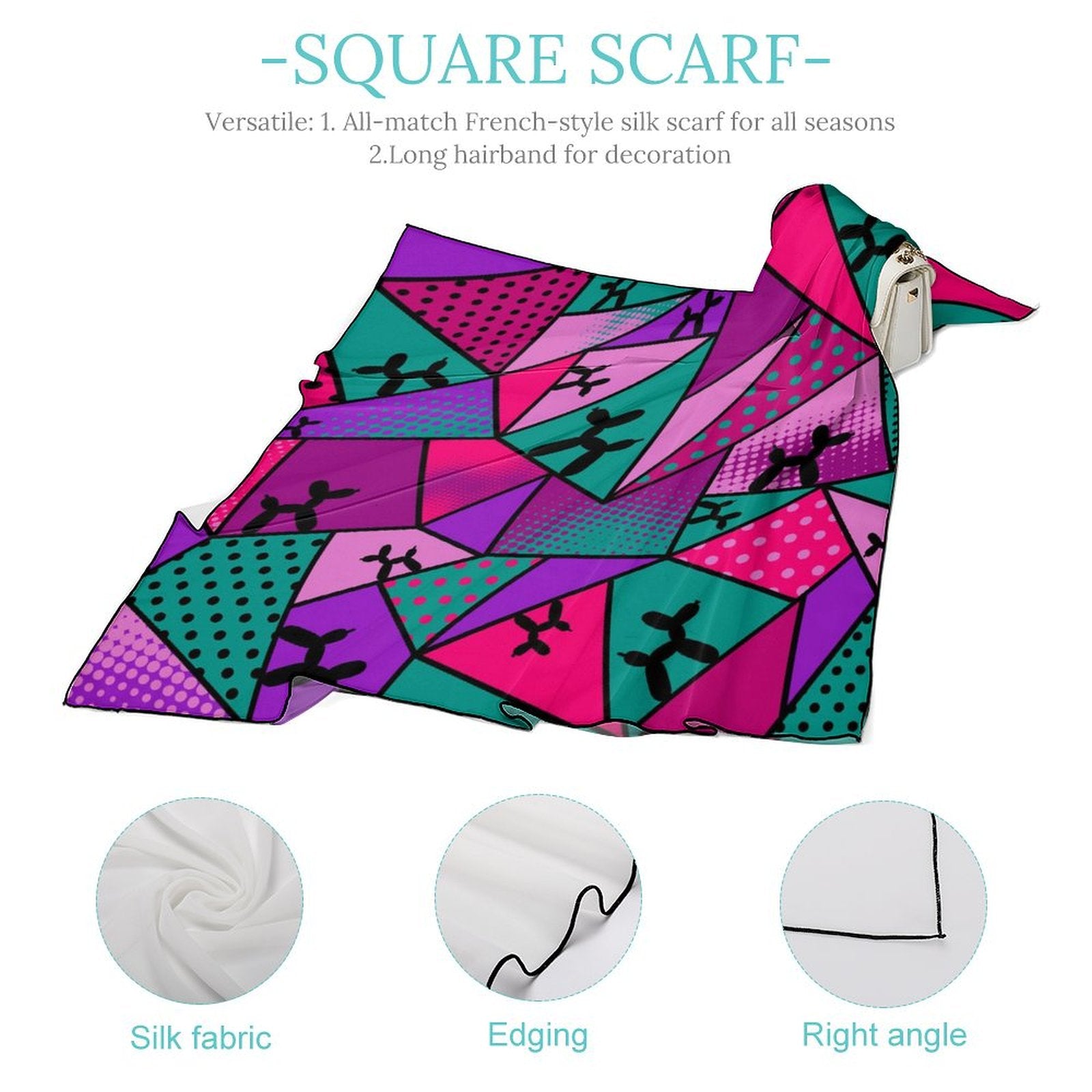 Fun and colourful balloon dog scarf