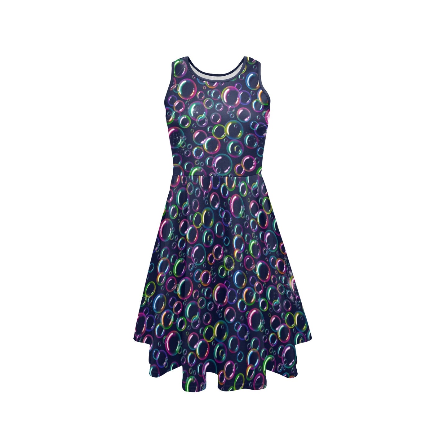 Dress with bubbles on navy for bubble artists