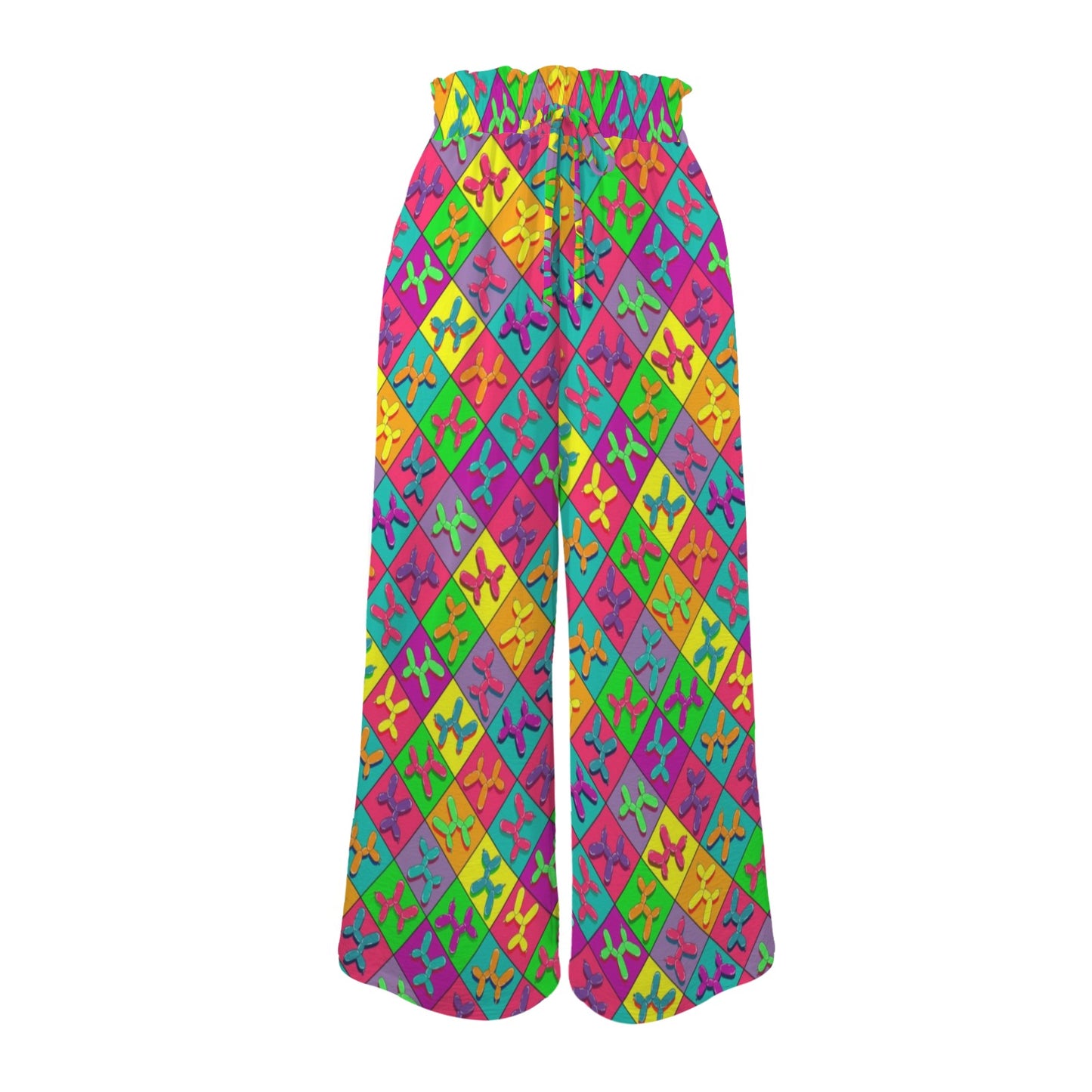 Colourful balloon twisting pants with balloon dog design