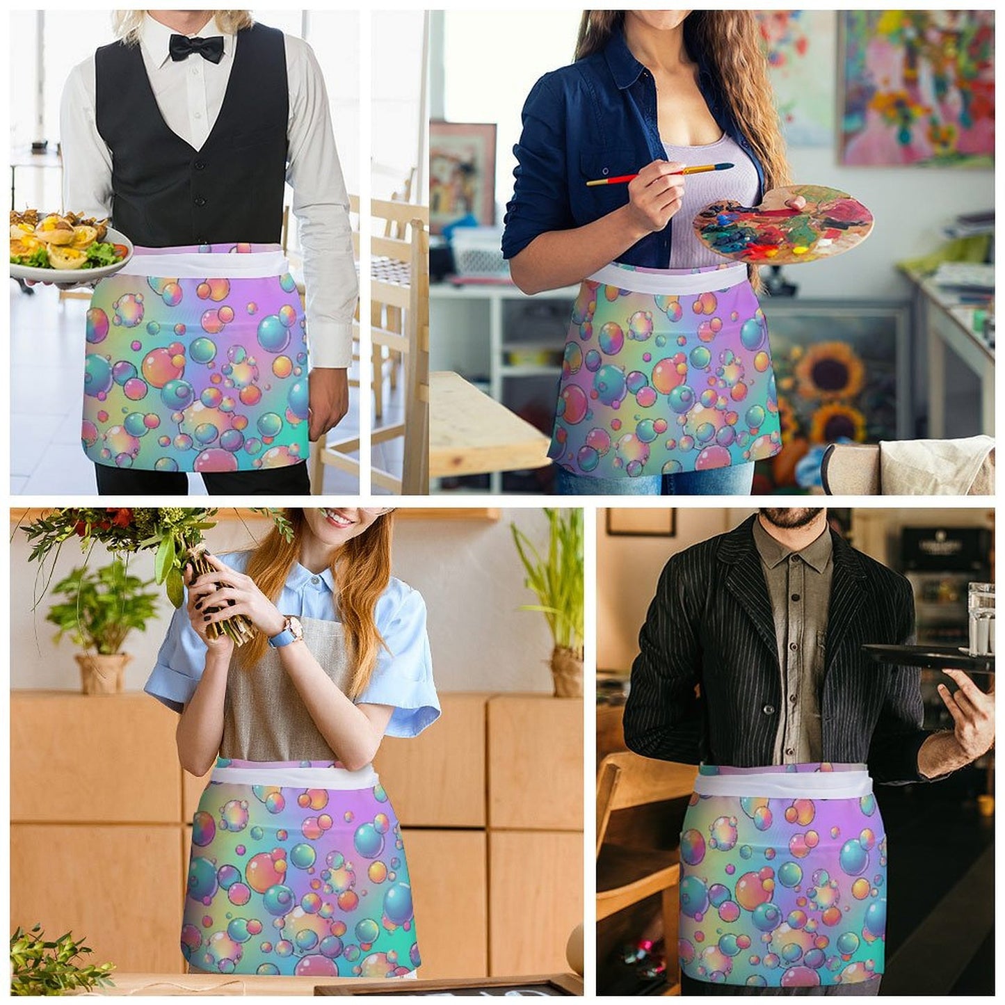 Rainbow bubble apron