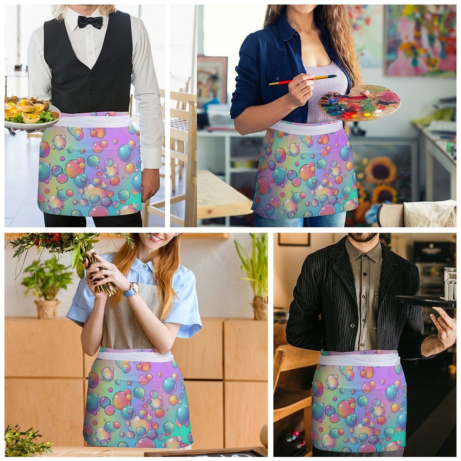 Rainbow bubble apron