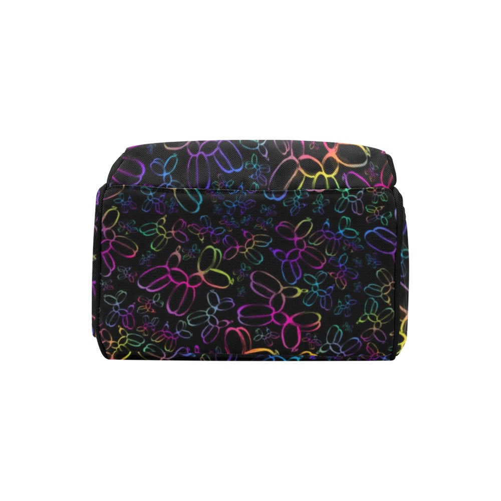 Balloon Dog Backpack black and rainbow balloon dogs