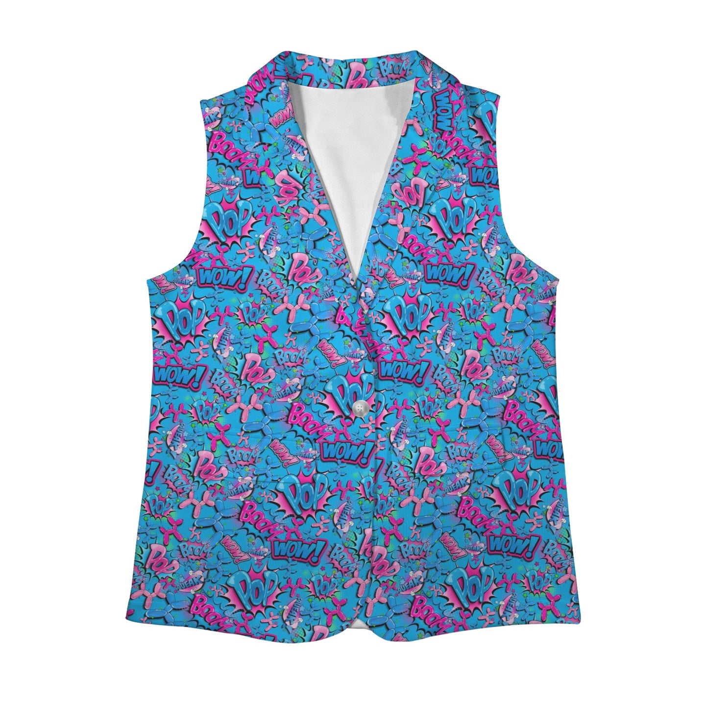 Vest for female balloon twisters blue and pink balloon dogs