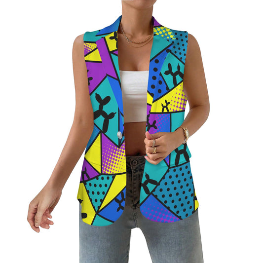 Blue, Yellow and Purple Balloon twisting vest for Women