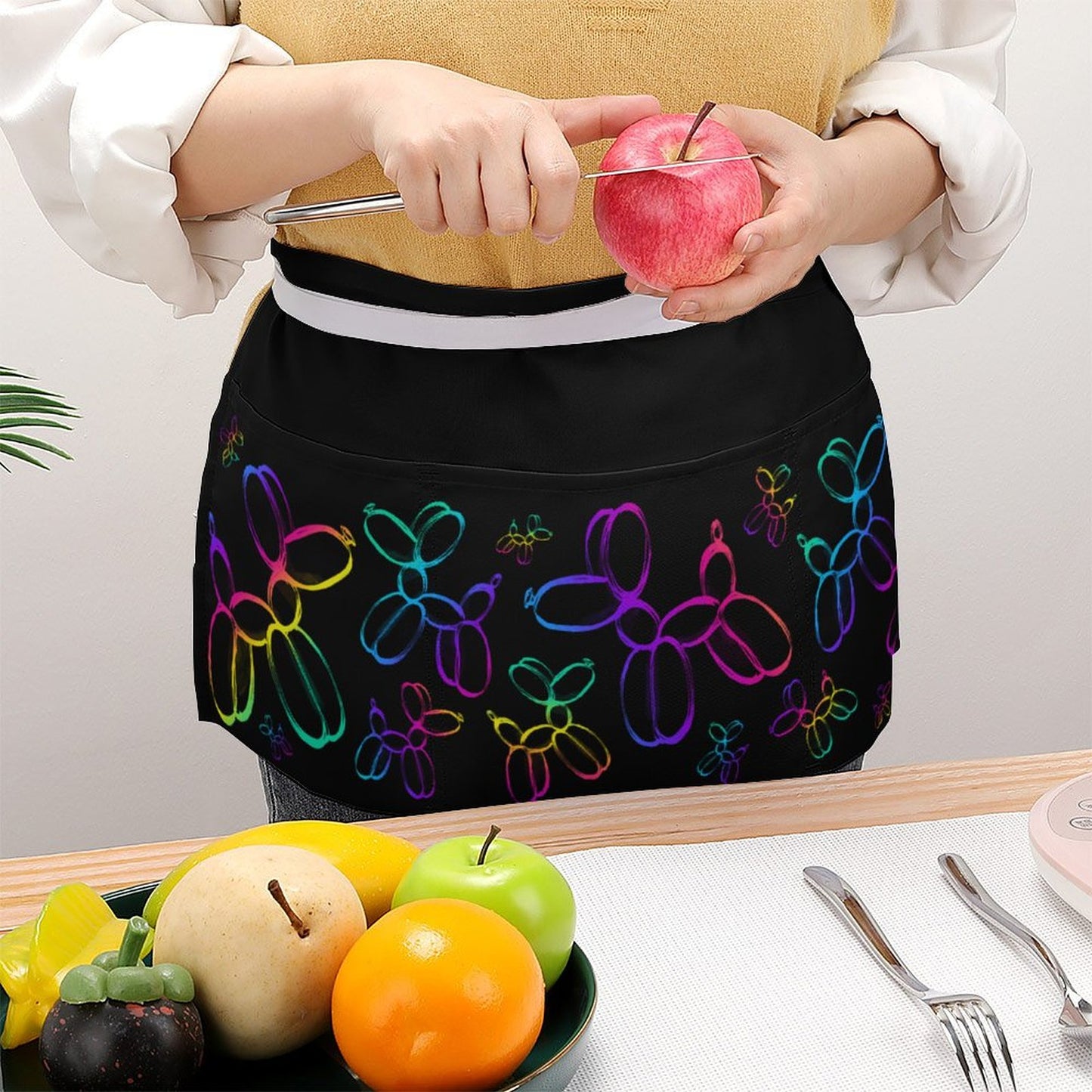 Apron for balloon artists and entertainers with balloon dog design