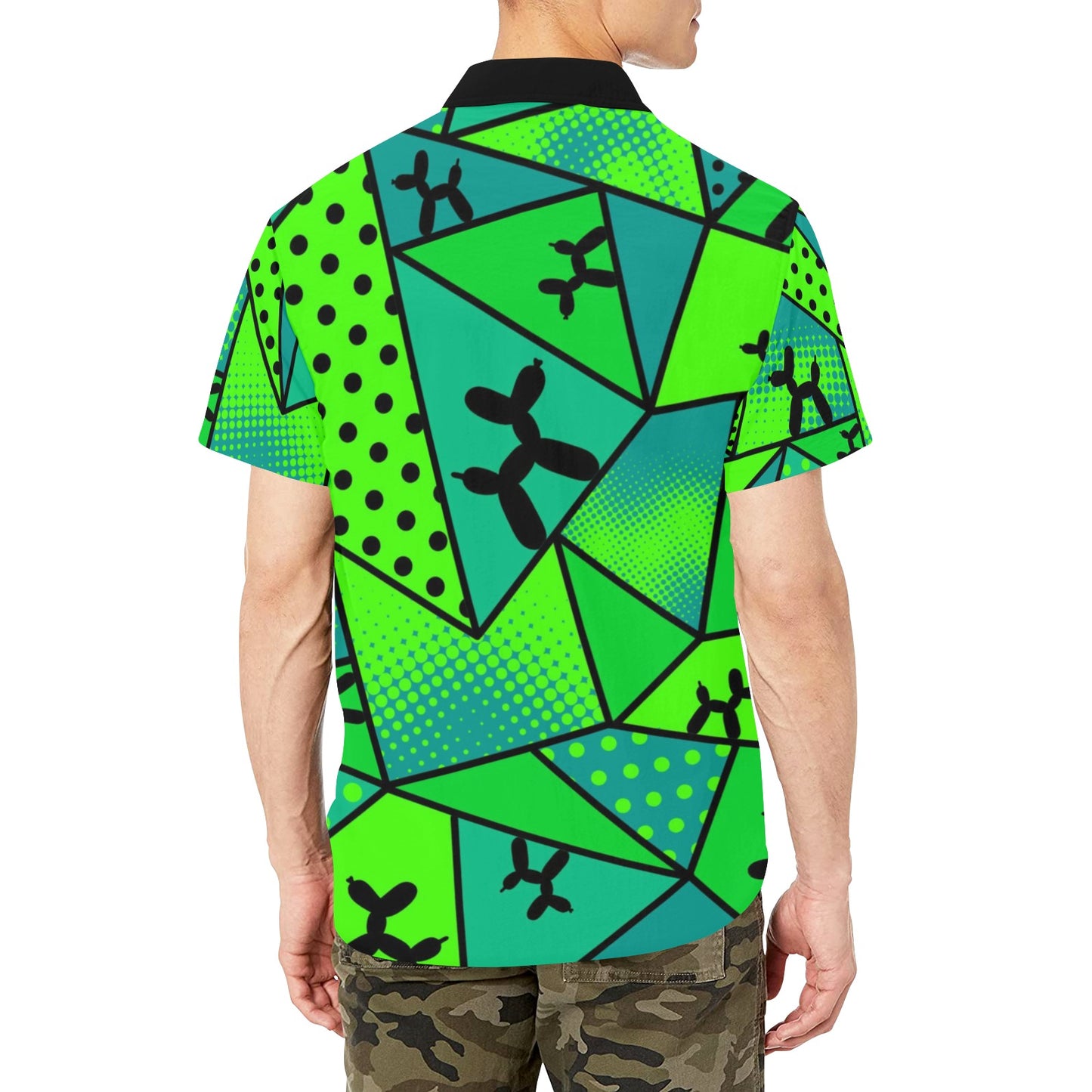 Balloon twister shirt green and black