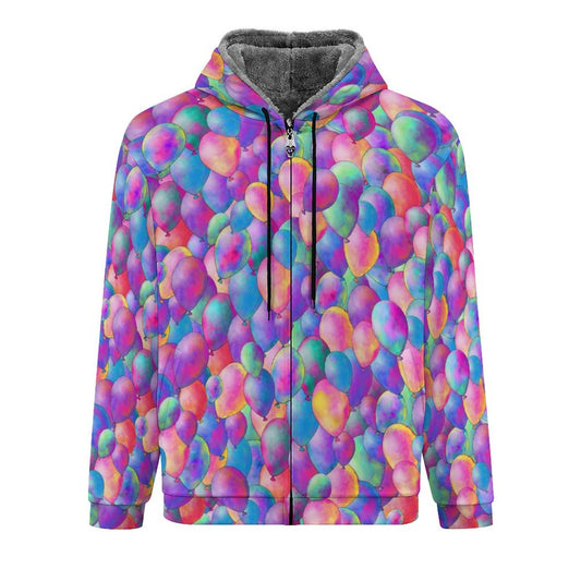 Colourful balloon-patterned hoodie for balloon artists
