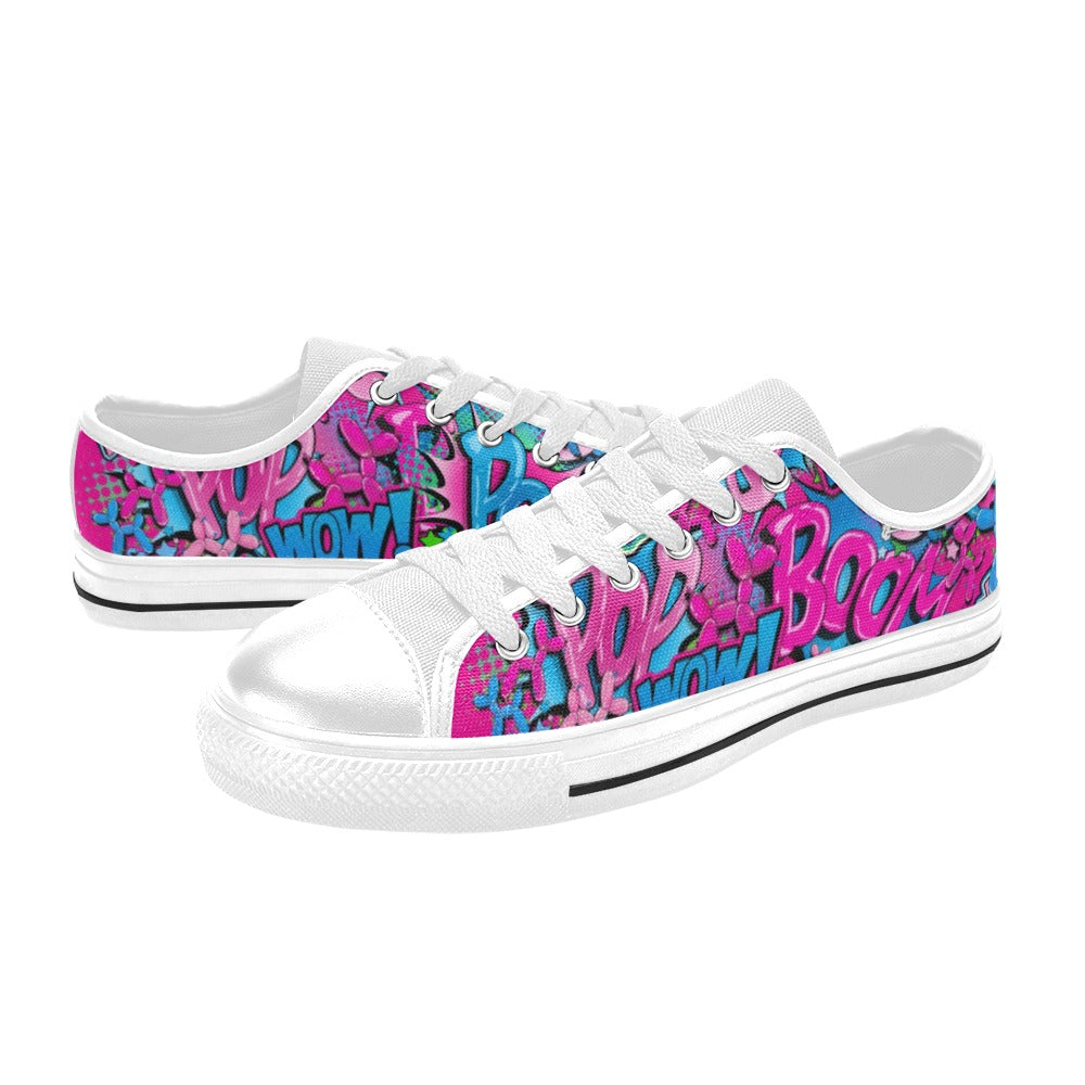 Pink and Blue Pop Art shoes for artists and entertainers