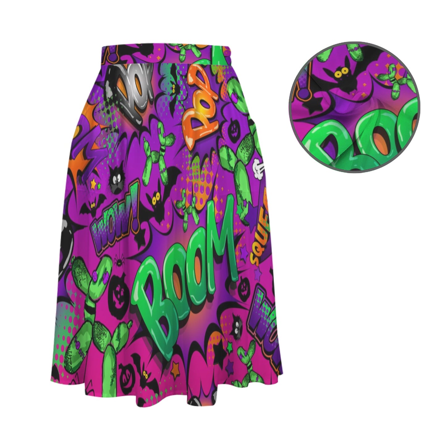 Fun Halloween Skirt with balloon dogs and bats