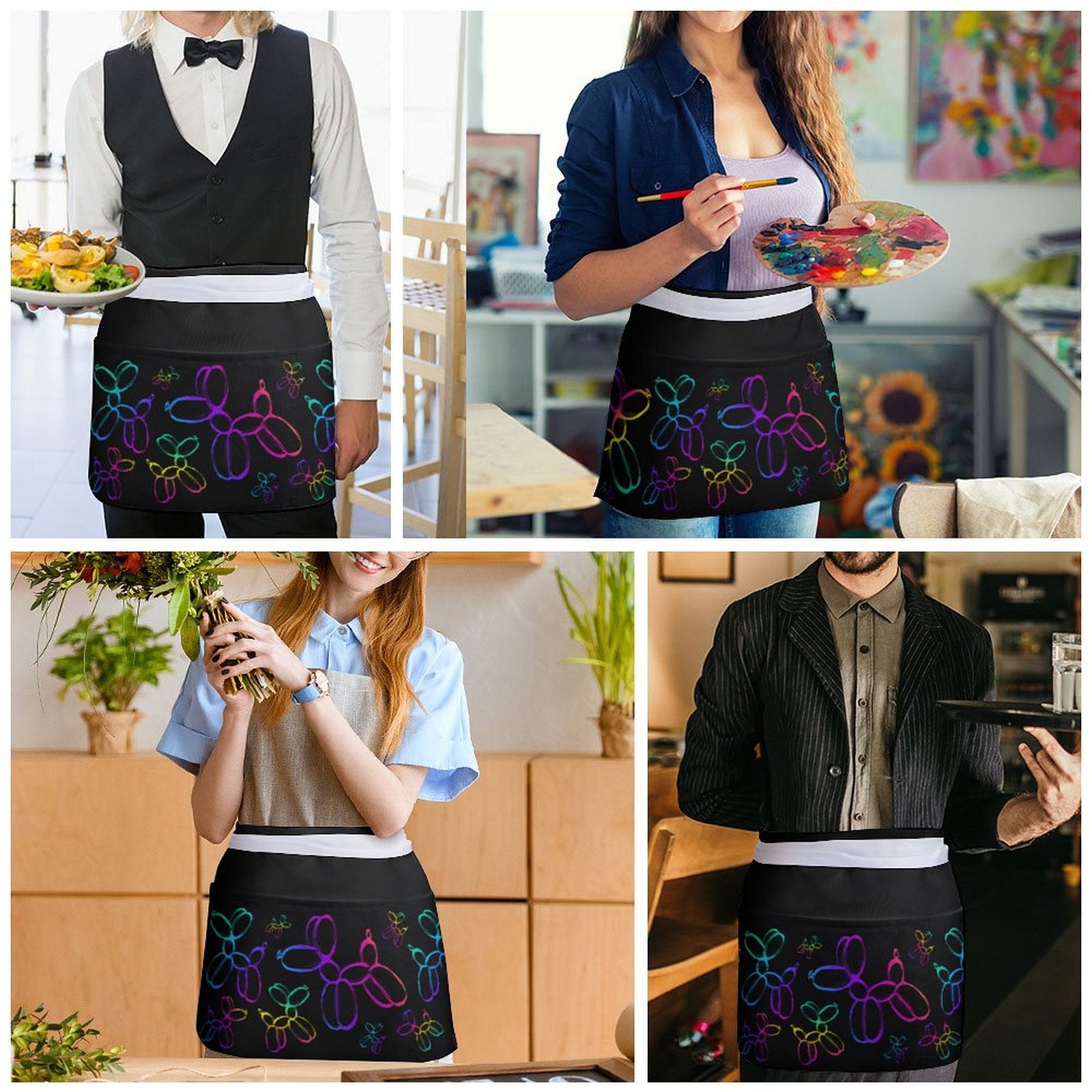 Balloon dog apron for party professionals