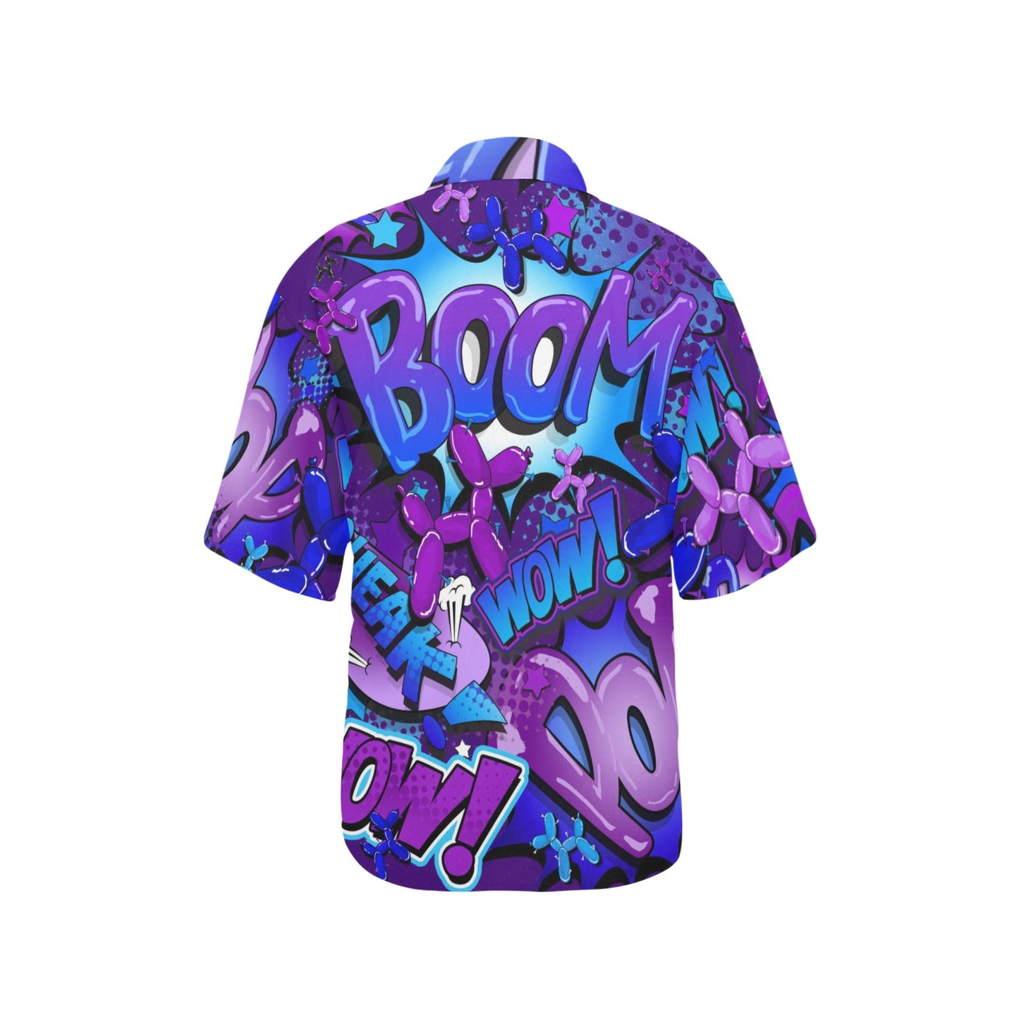 Balloon Artists Hawaiian Shirt Purple and Blue