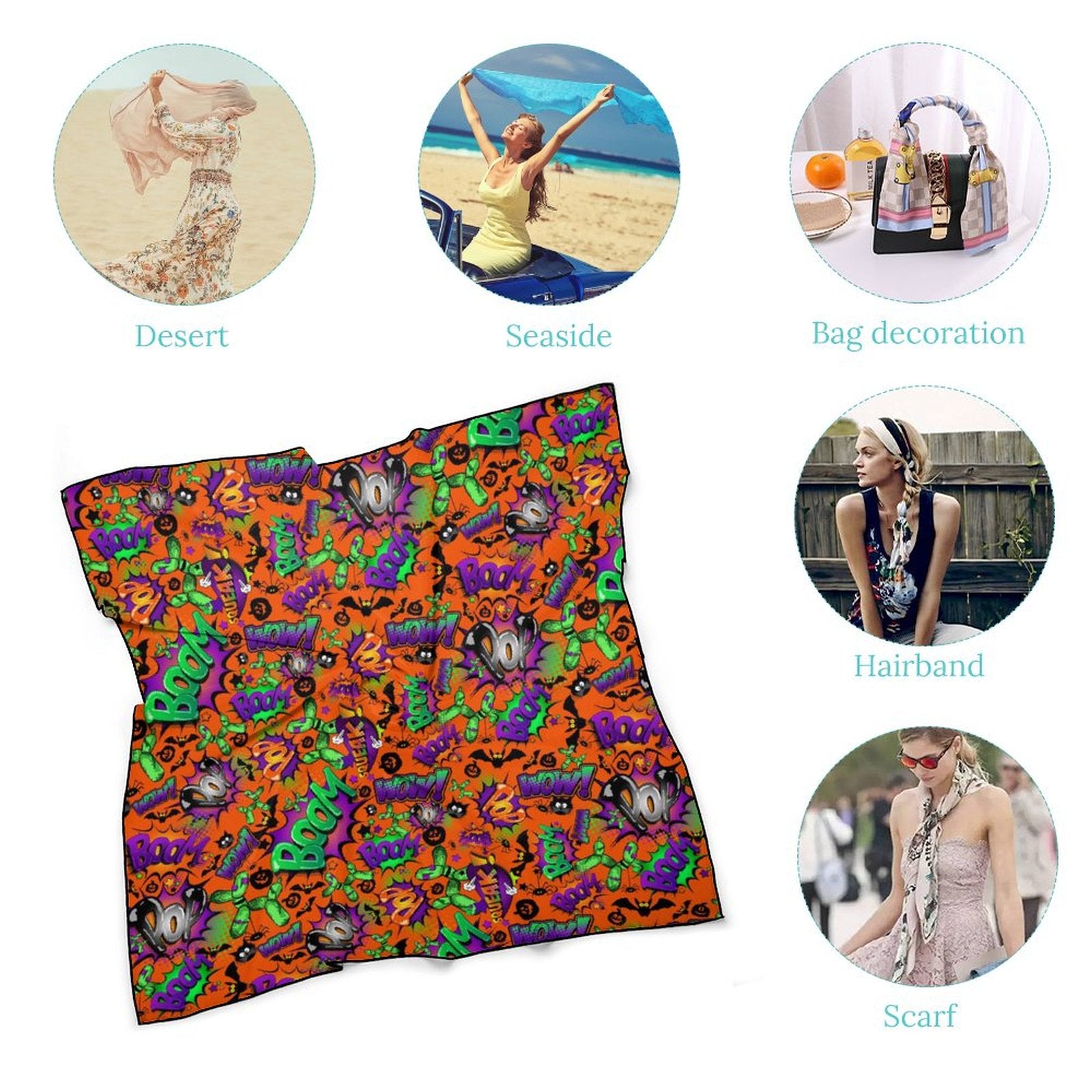 Fun Halloween scarf with balloon dogs