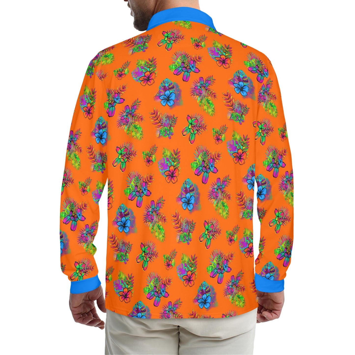 Long sleep polo shirt orange with balloon dogs for balloon artists