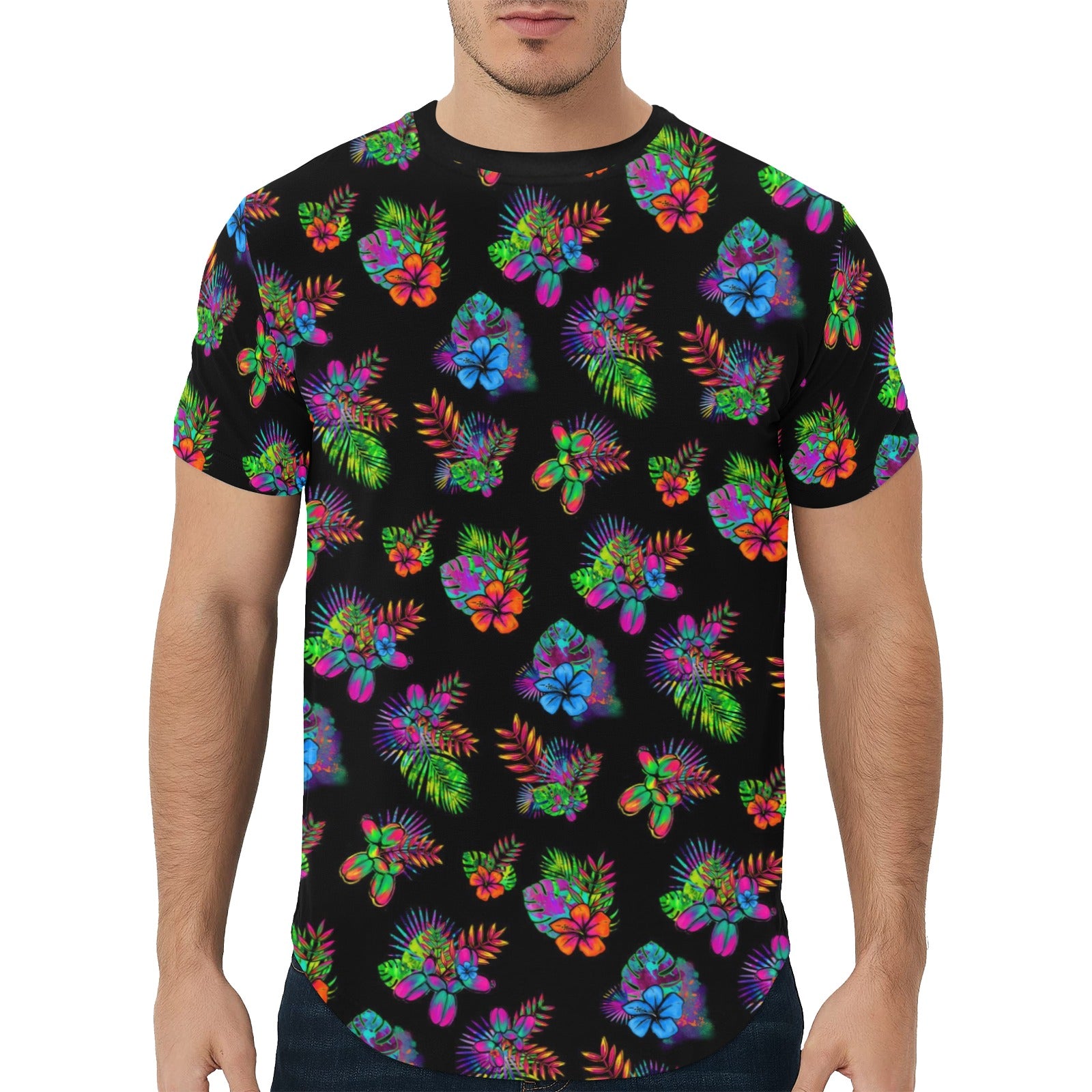 Balloon twister shirt with tropical flowers