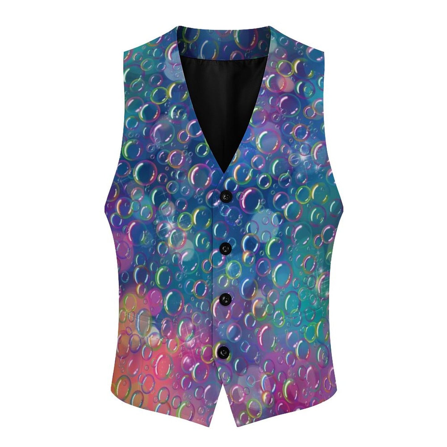 Fun rainbow vest for bubble artists