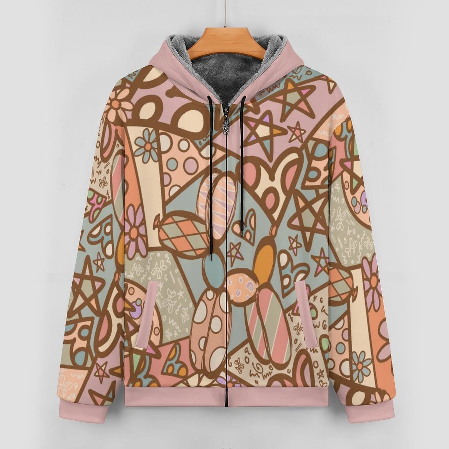Balloon animal pattern hoodie pastel