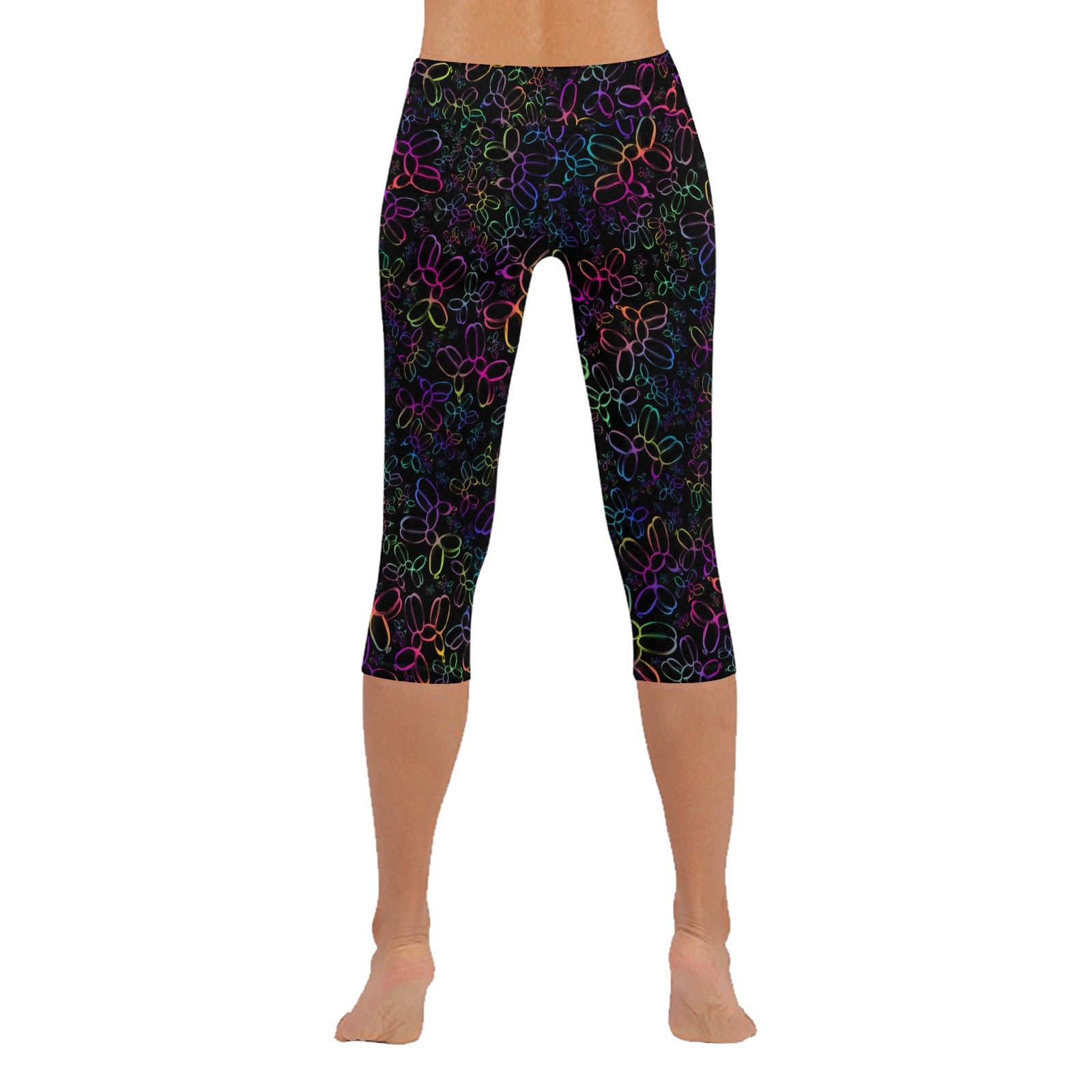 Balloon Artist Leggings with colourful balloon dogs on black