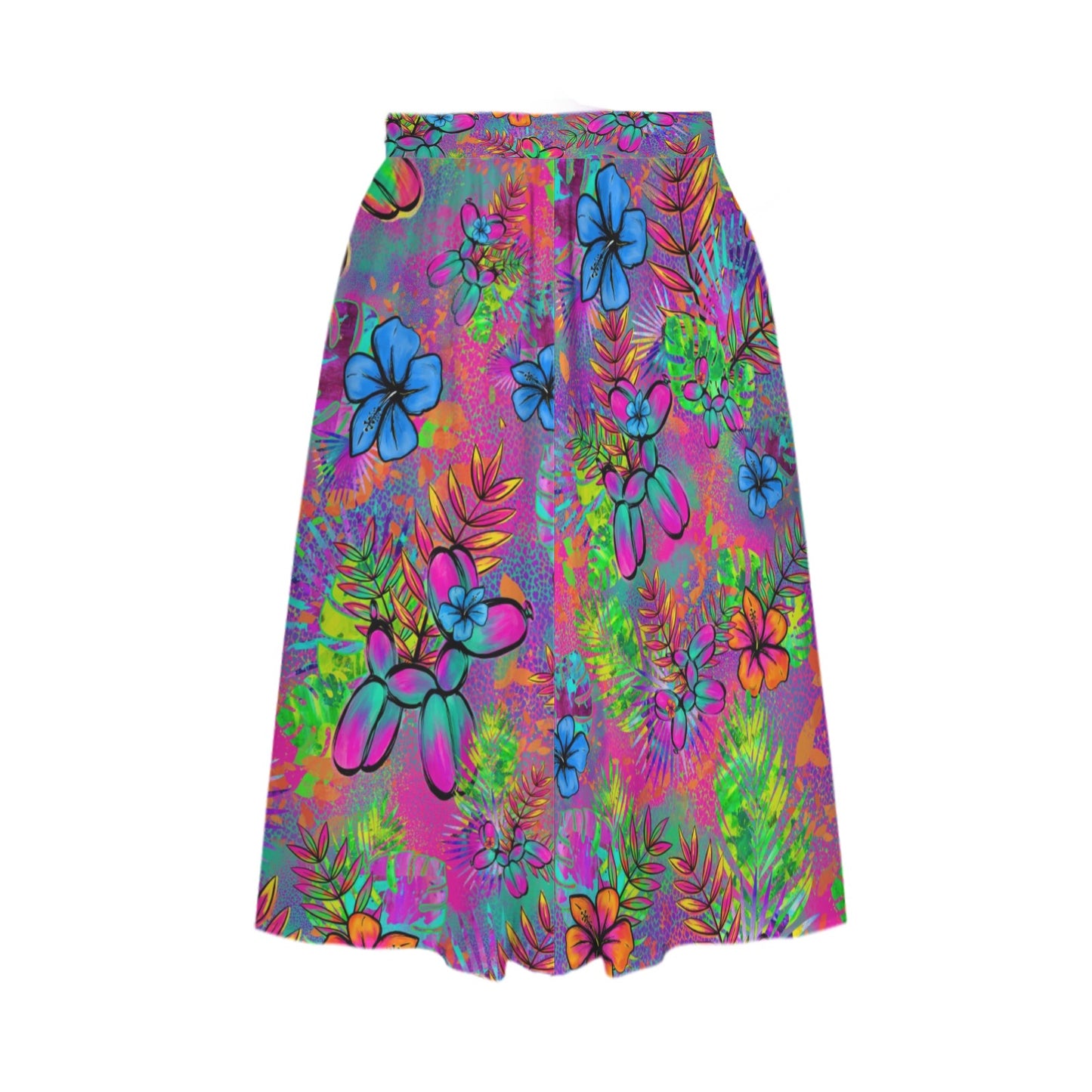 Party skirt with tropical flowers and balloon dogs