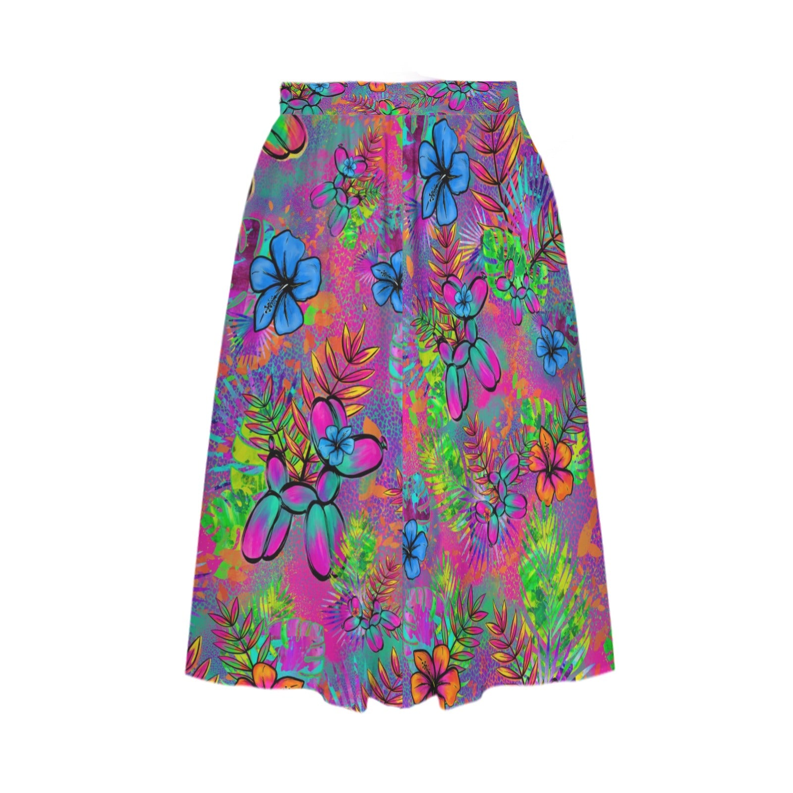 Party skirt with tropical flowers and balloon dogs