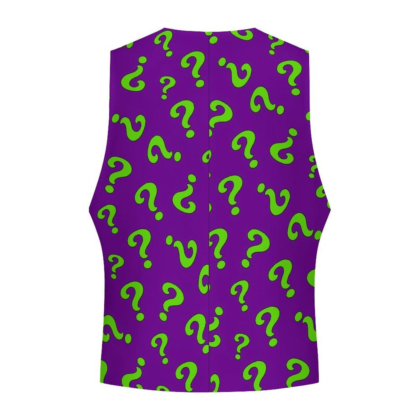 Purple and green question mark vest