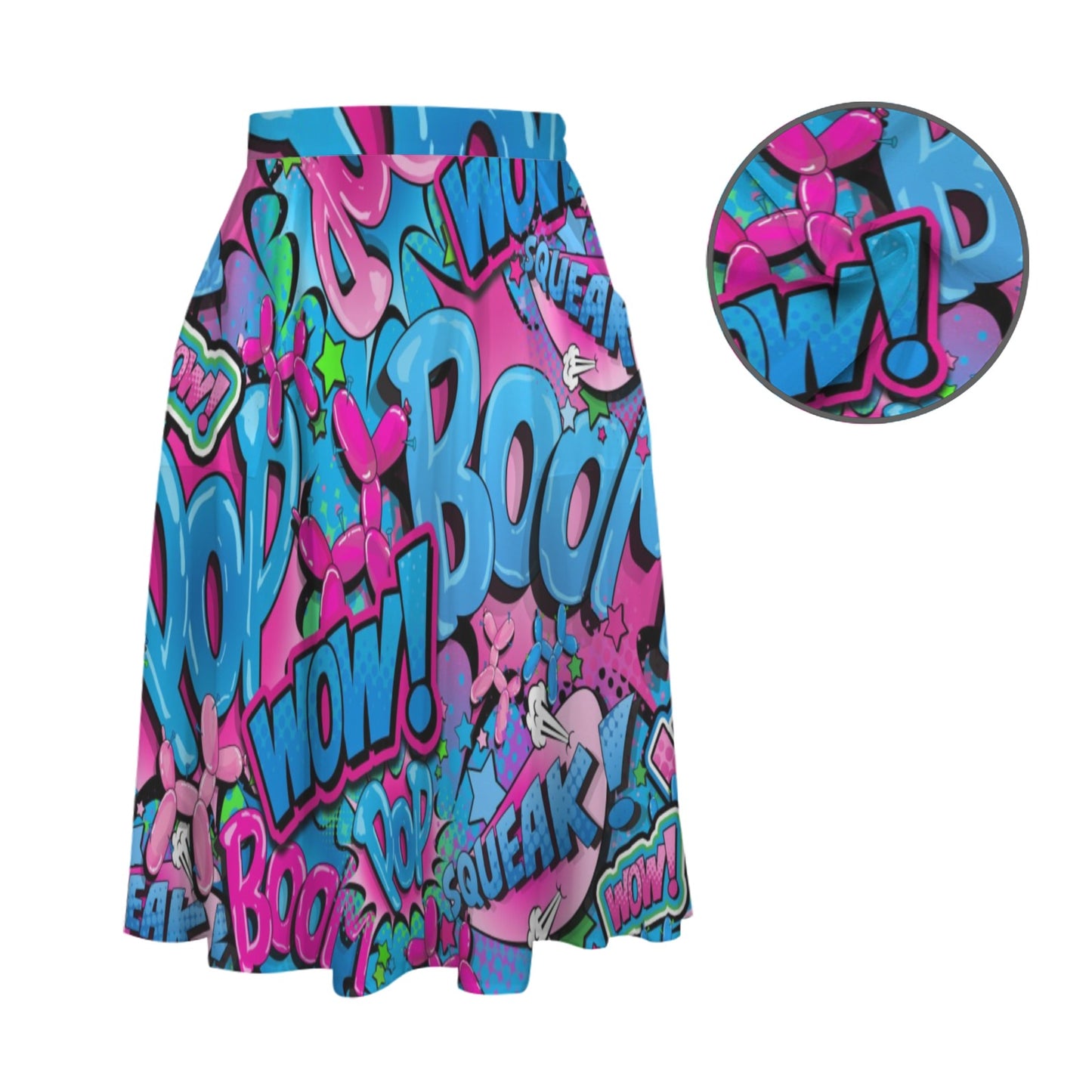 Fun pink and blue balloon dog skirt